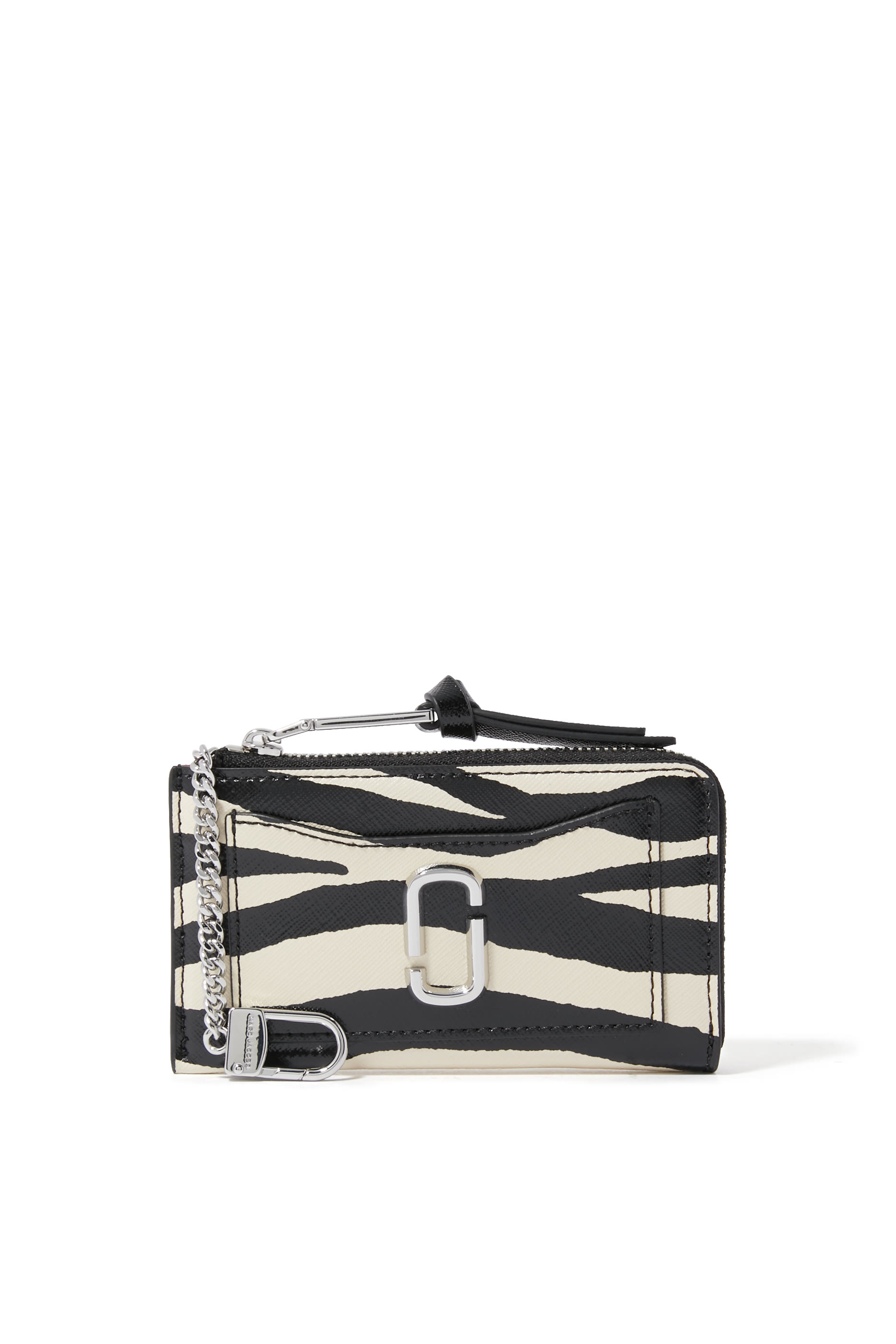 محفظة بفتحات عدة وسحاب علوي جلد