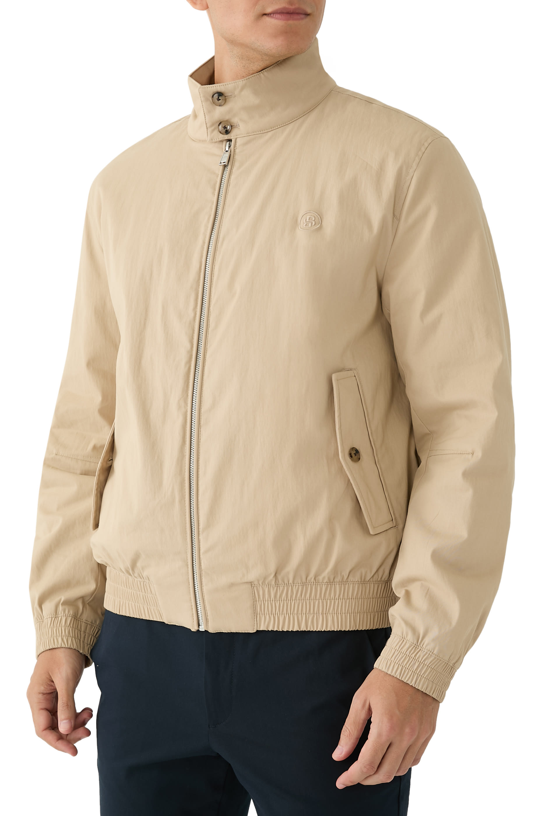 جاكيت مزين بحروف شعار الماركة مزيج قطن