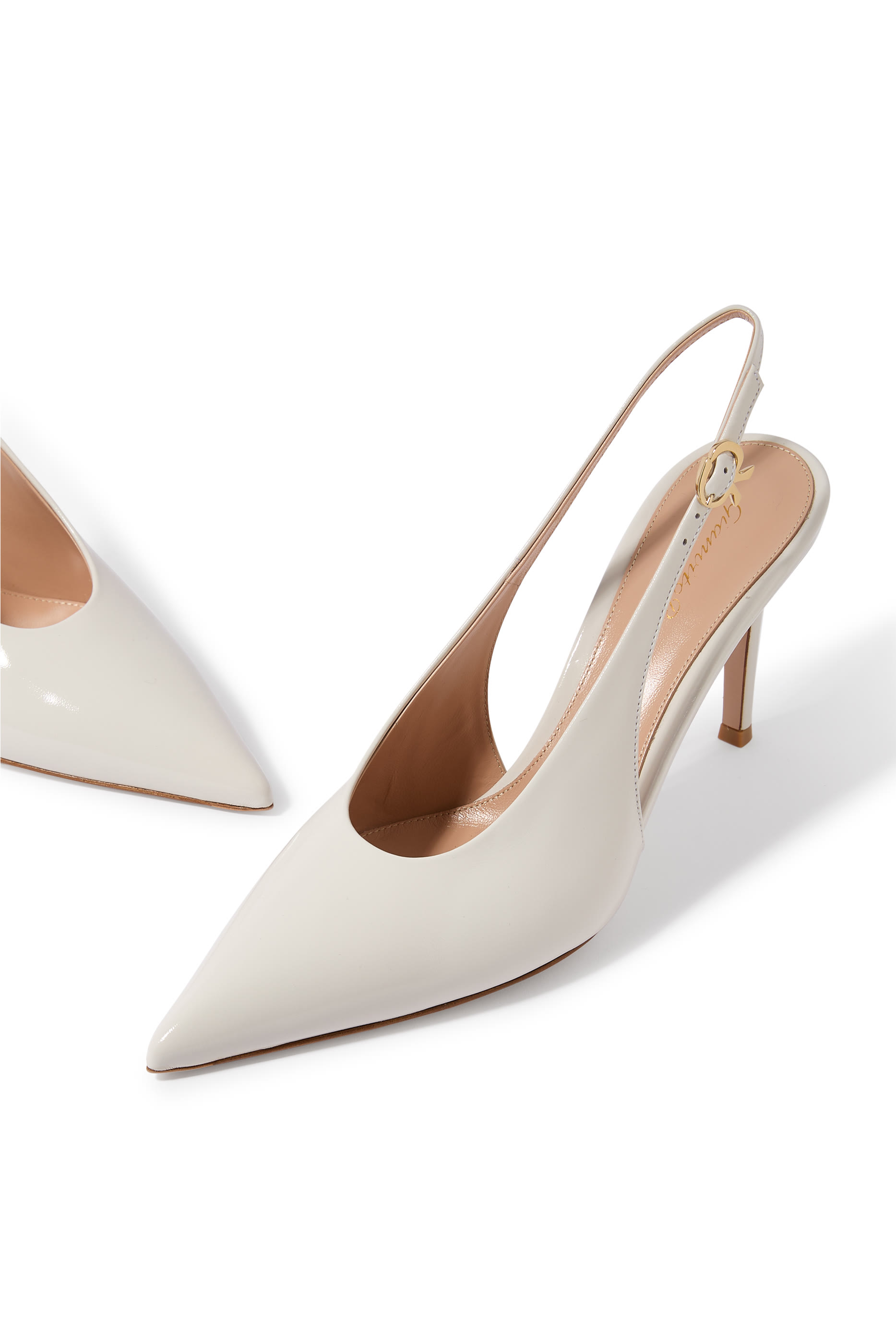 Robbie 85 Patent Leather Slingback Pumps