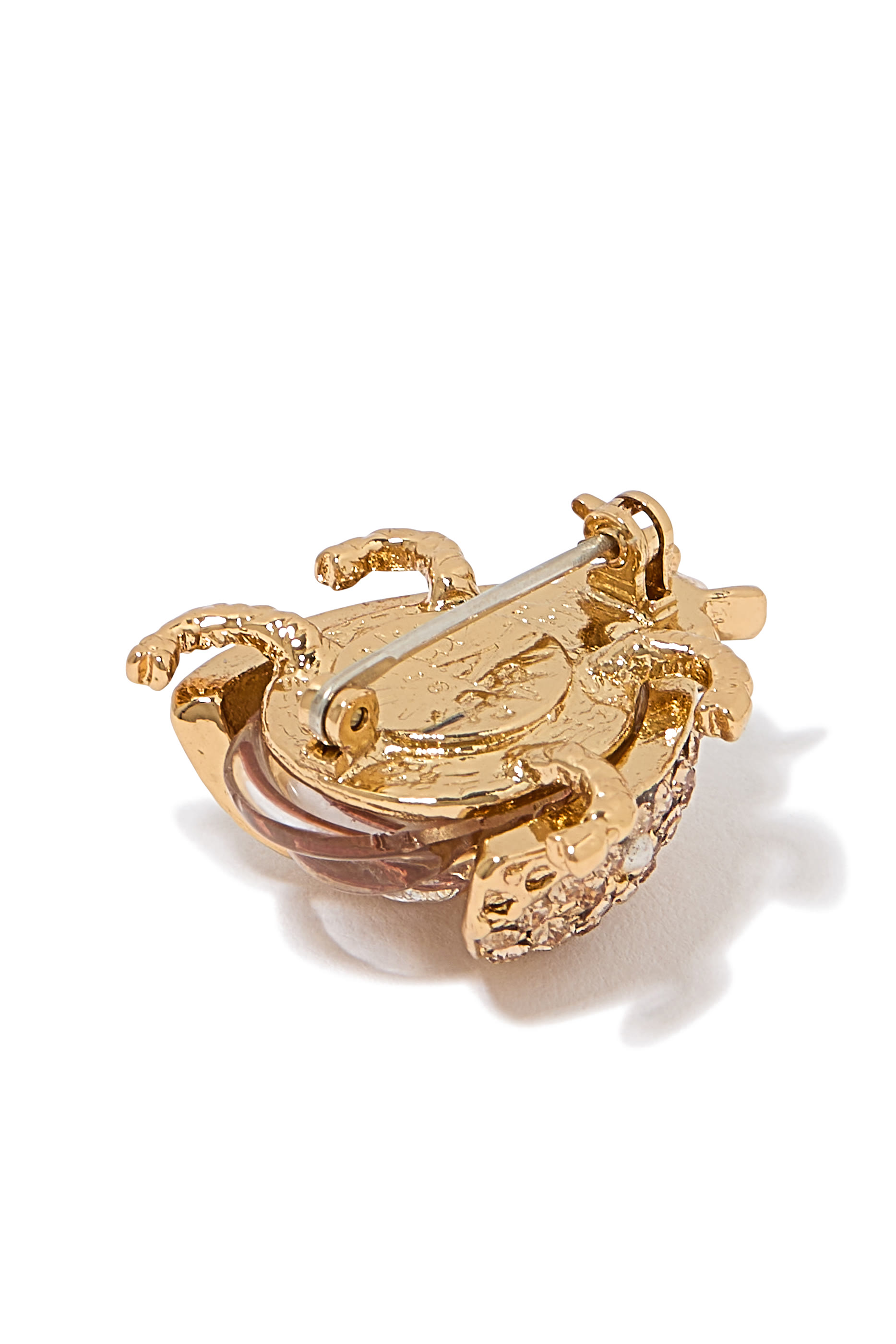 بروش بتصميم دعسوقة نحاس مطلي بالذهب