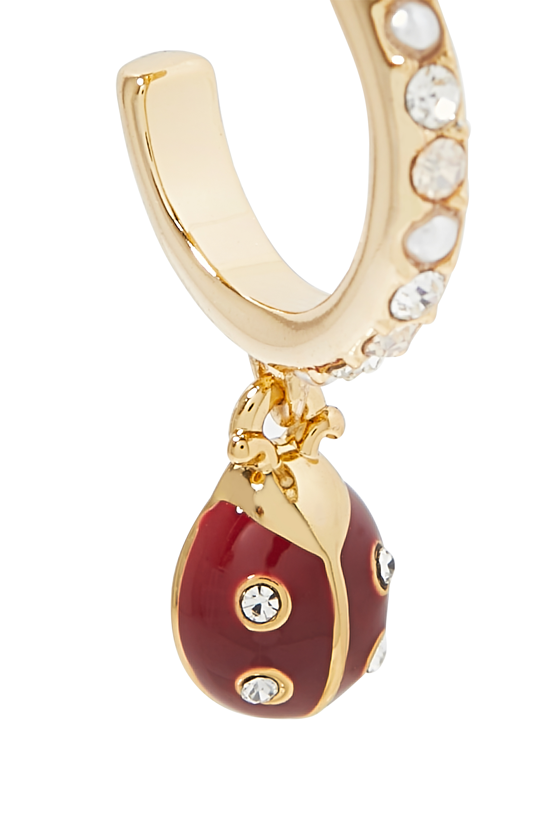 أقراط هاجي بتصميم دعسوقة مزينة بكريستالات بافيه