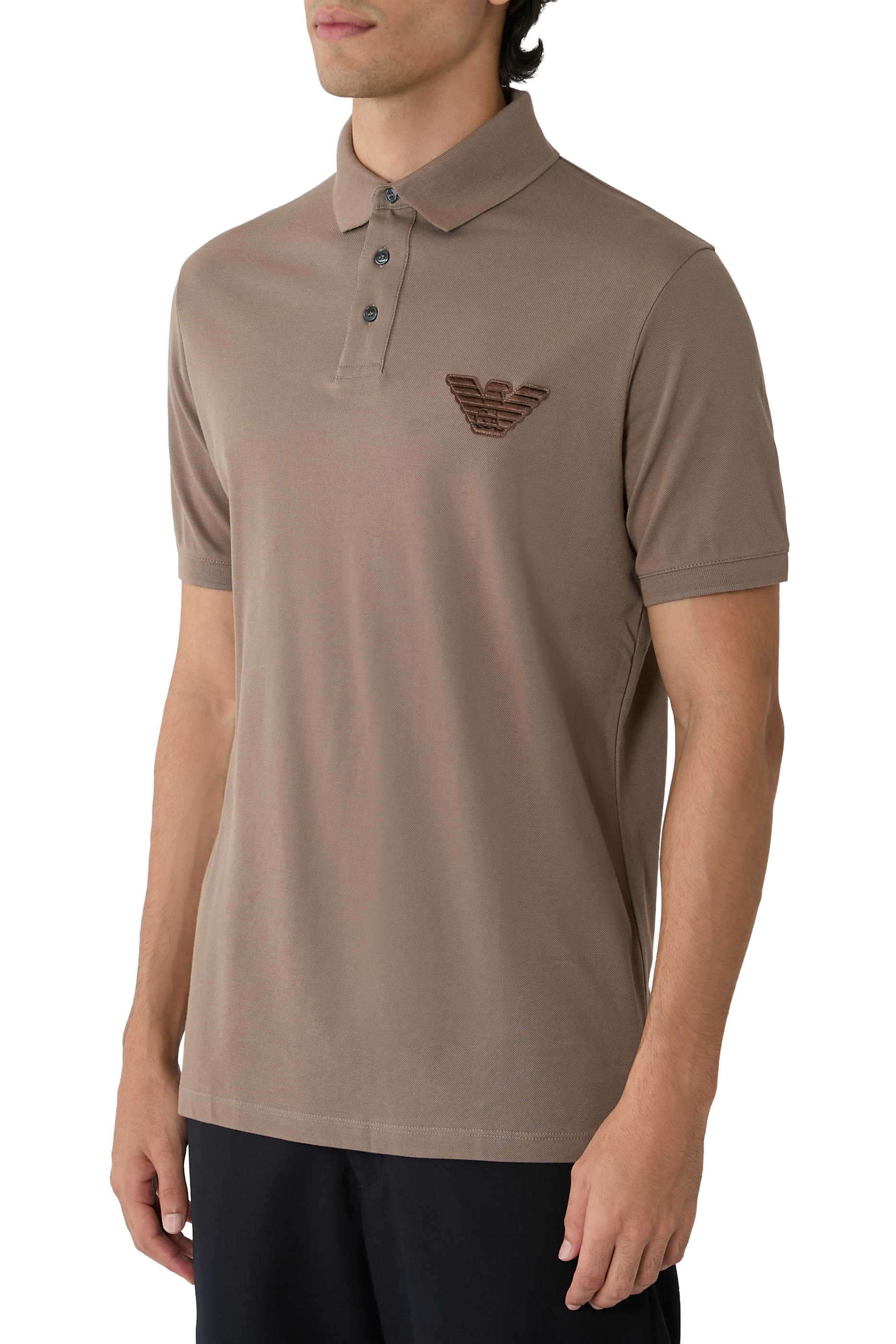 Eagle Patch Piqué Jersey Polo Shirt