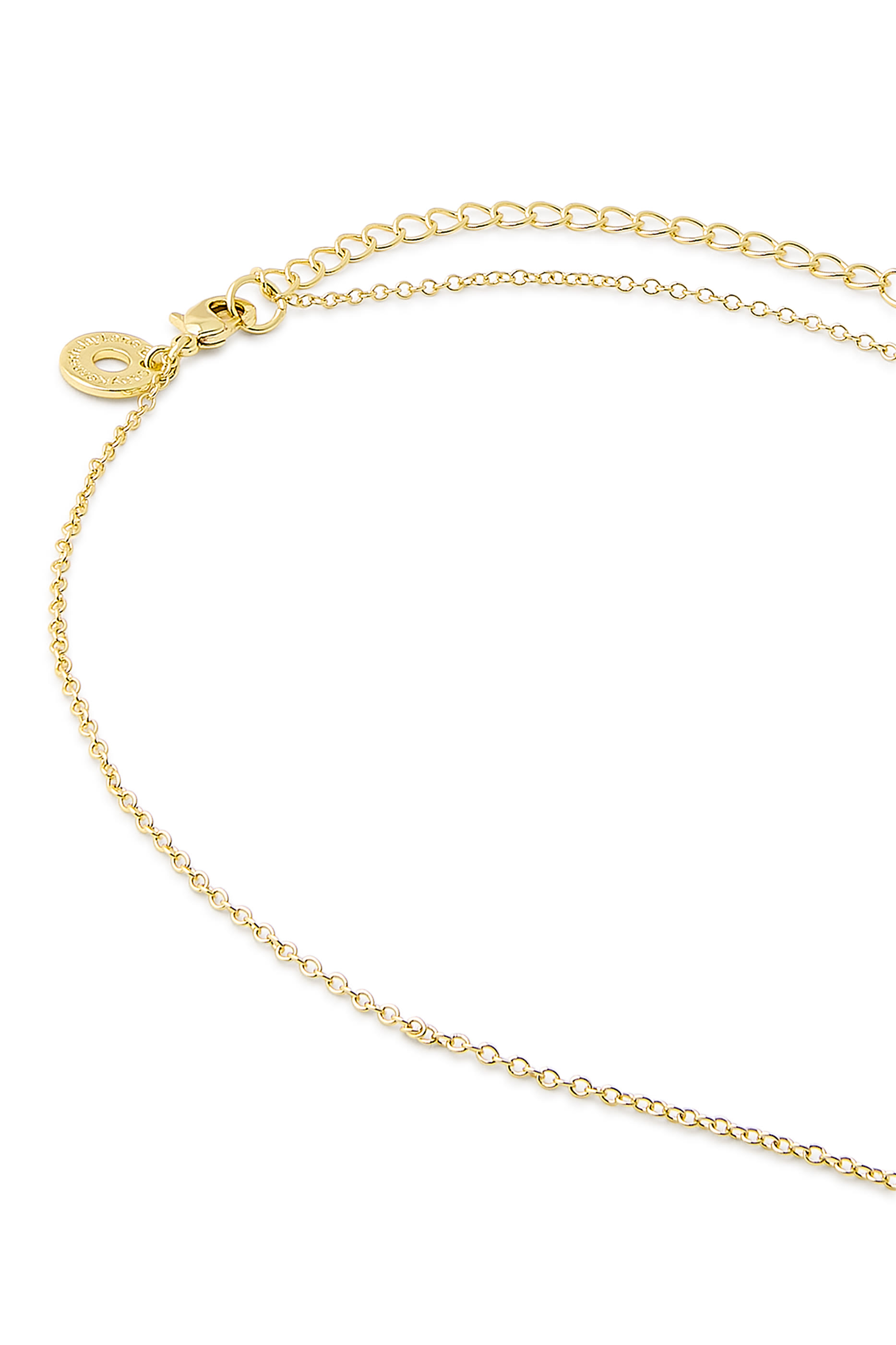 قلادة سيليستيال بدلاية بتصميم هلال ونجمة مرصعة بأحجار زركونيا مكعبة، نحاس مطلي بالذهب الأصفر