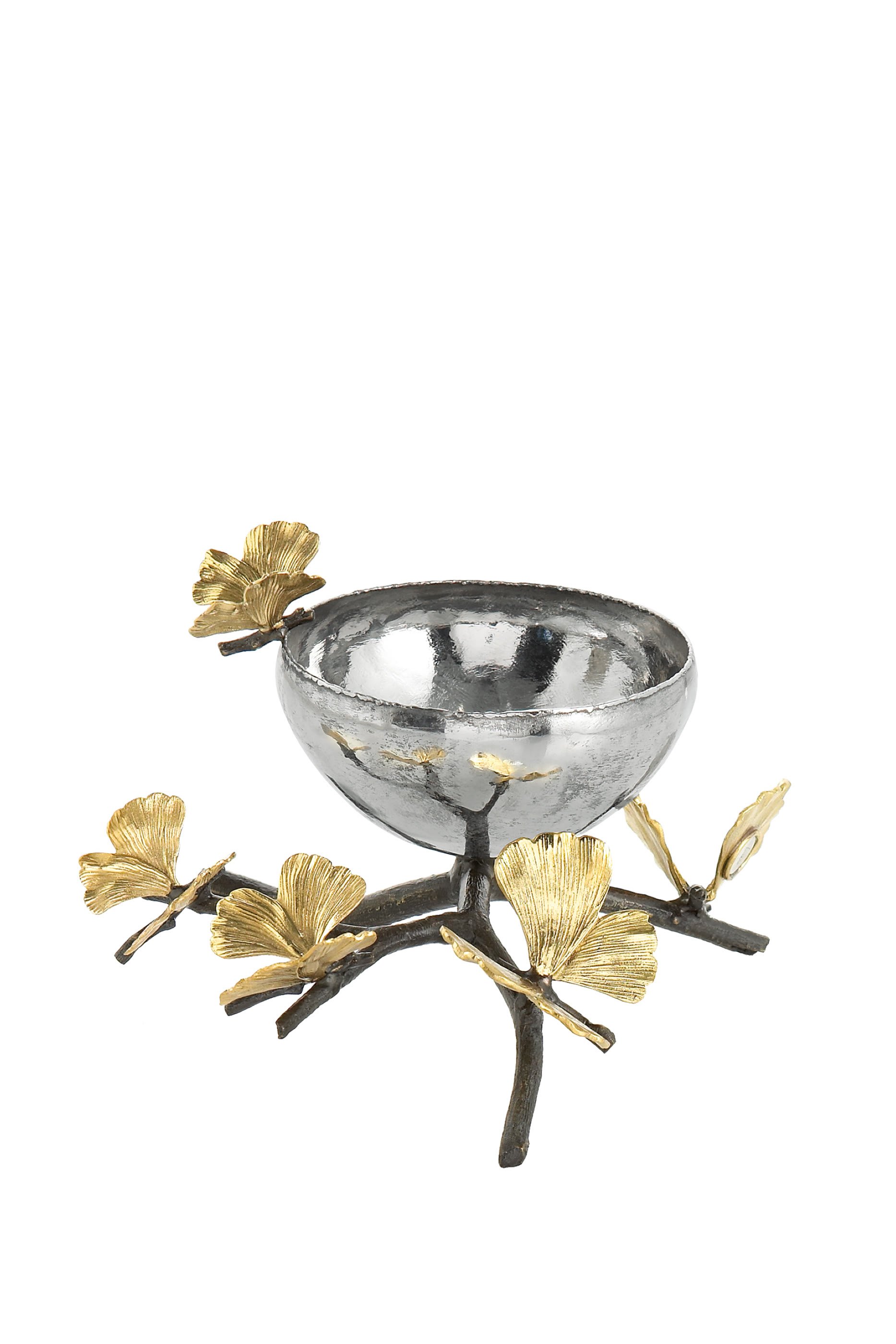 طبق مكسرات بتصميم شجرة الجنكو وفراشات