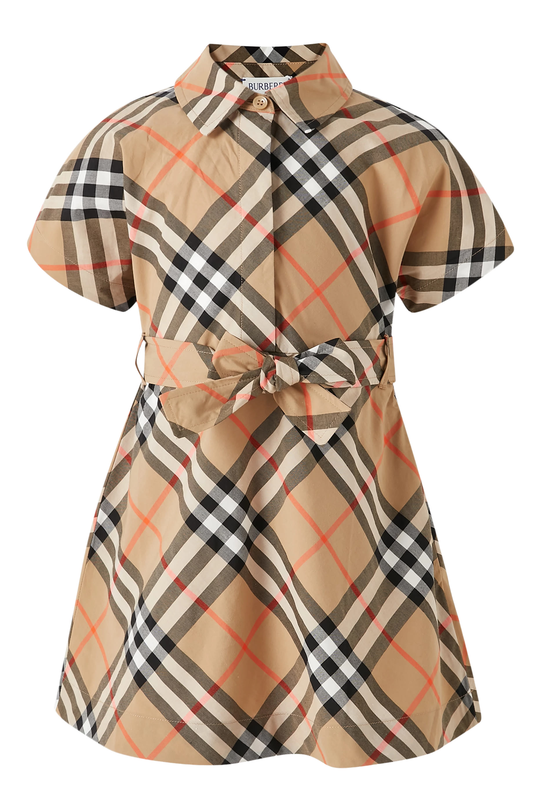 فستان بتصميم بنقشة مربعات قطن للأطفال