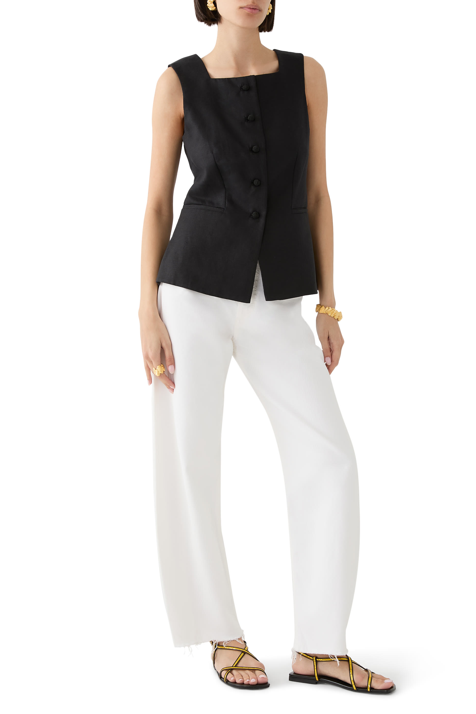 صندل بمقدمة مفتوحة جلد لامع