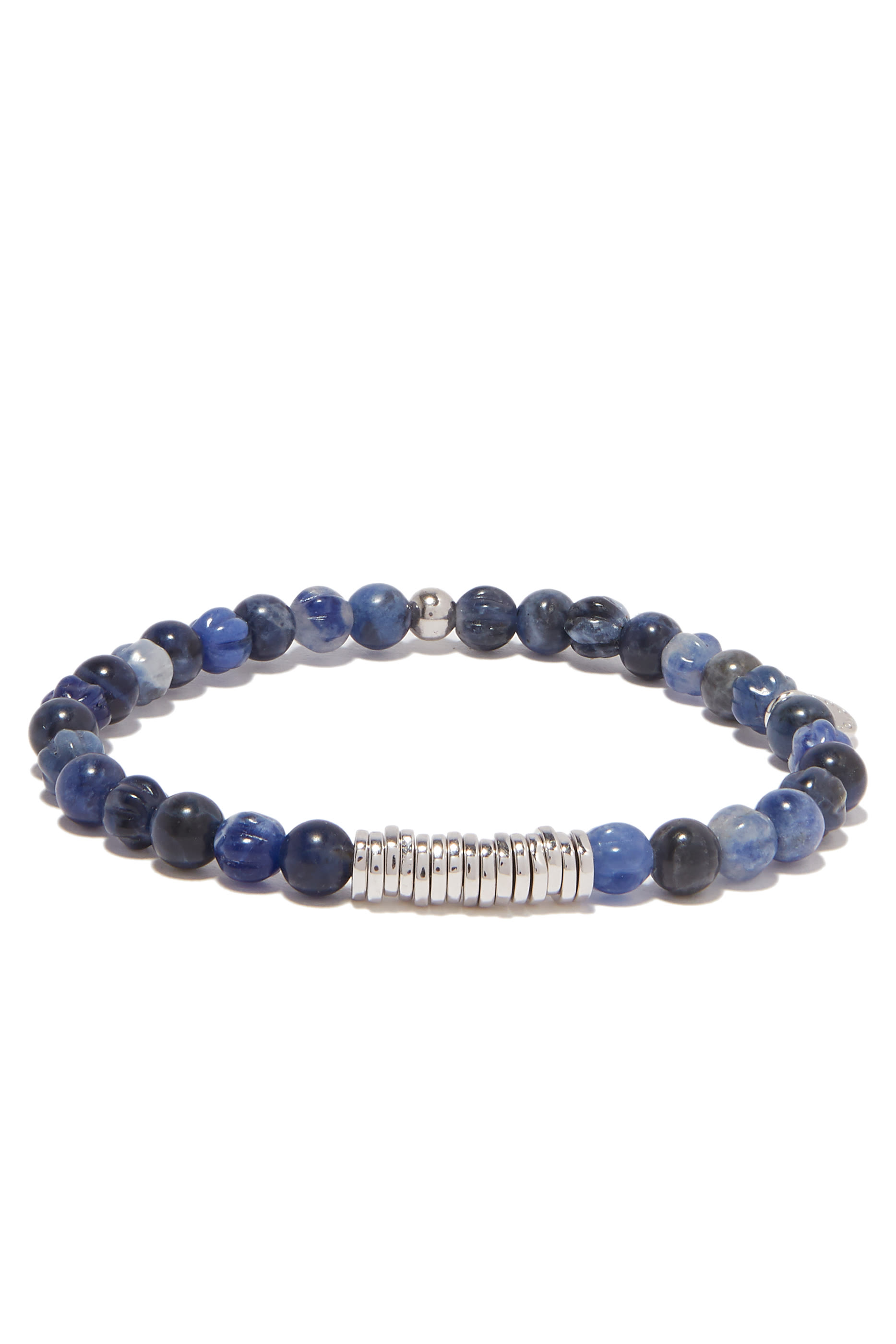 سوار بأقراص فضة وخرز