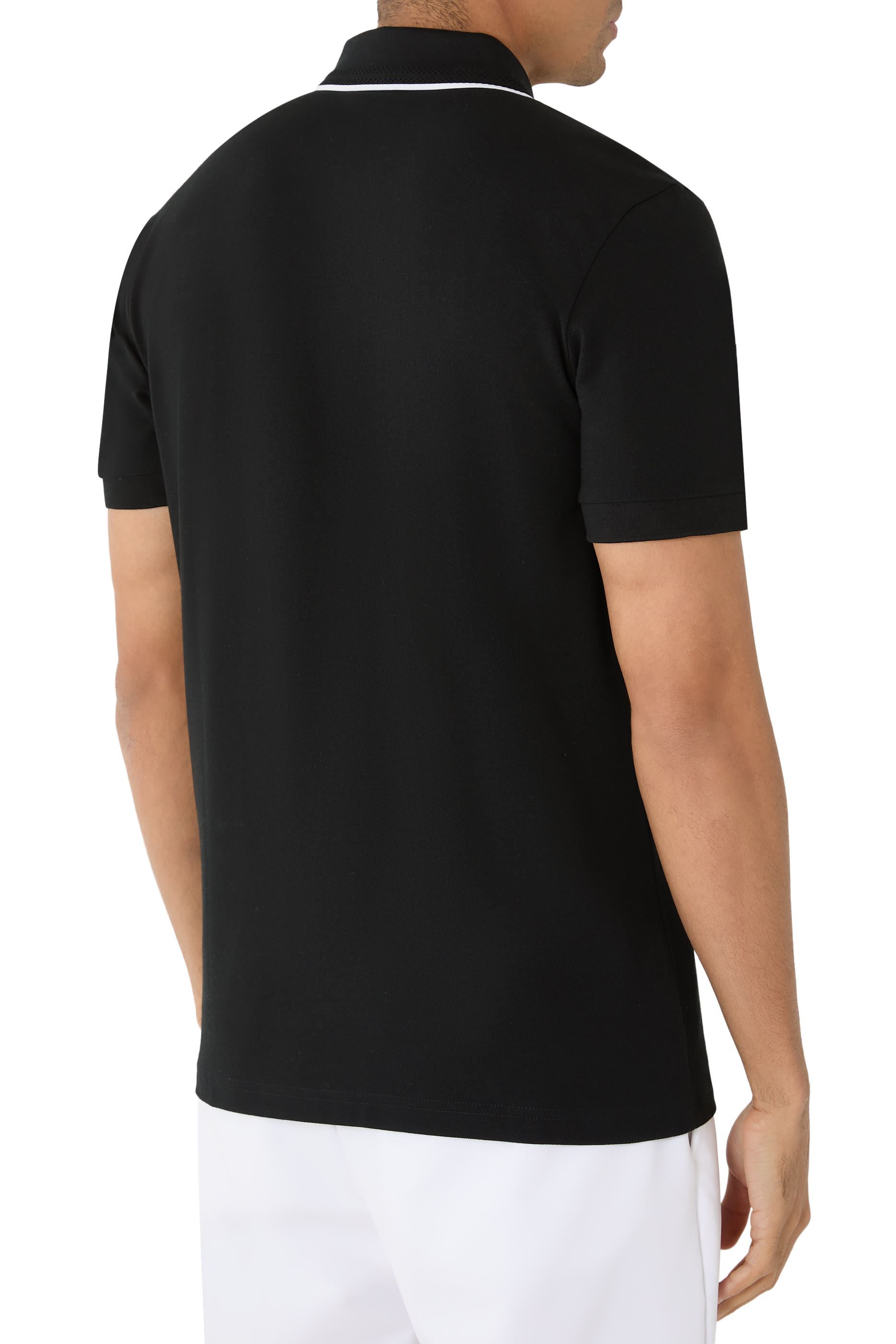 قميص بولو بقصة ضيقة قطن مطاطي سريع الجفاف