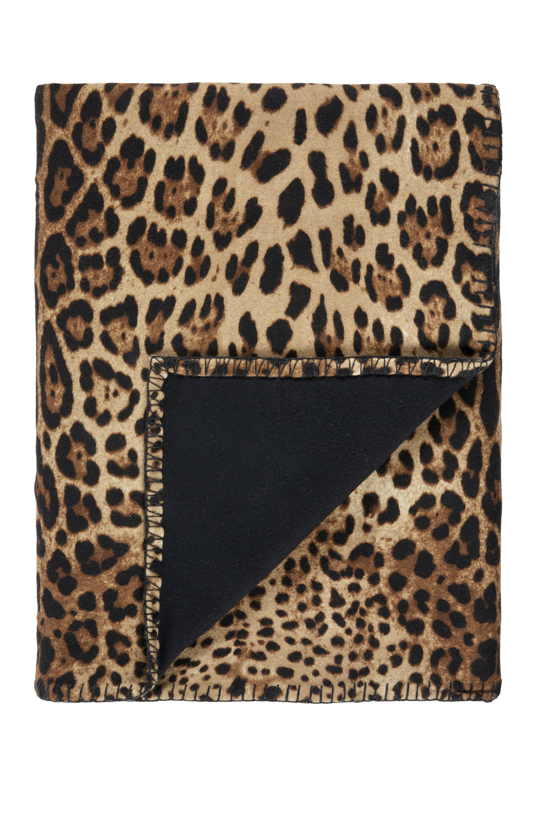 بطانية صوف وحرير بطبعات جلد فهد