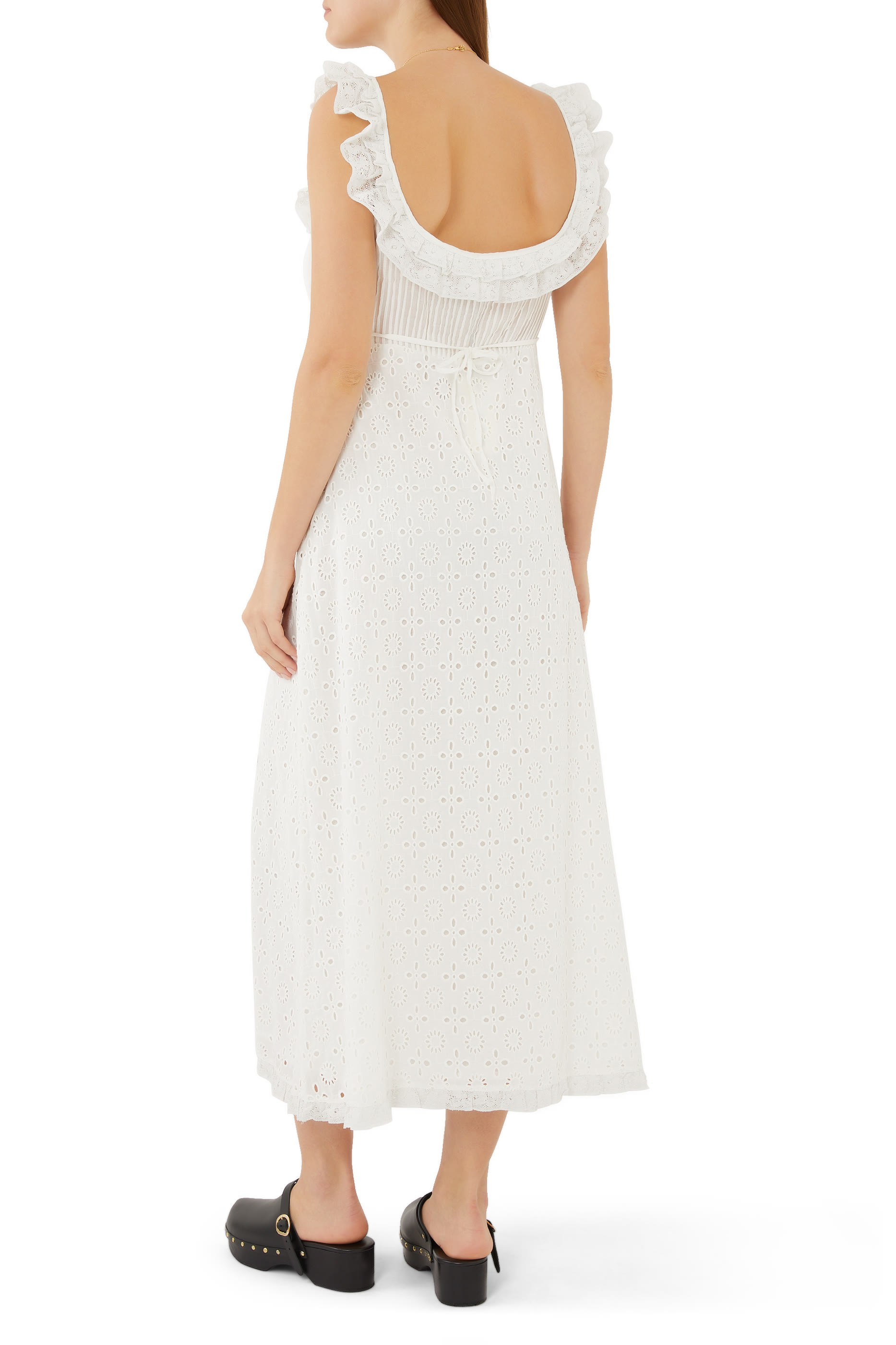 فستان باتسي متوسط الطول قطن