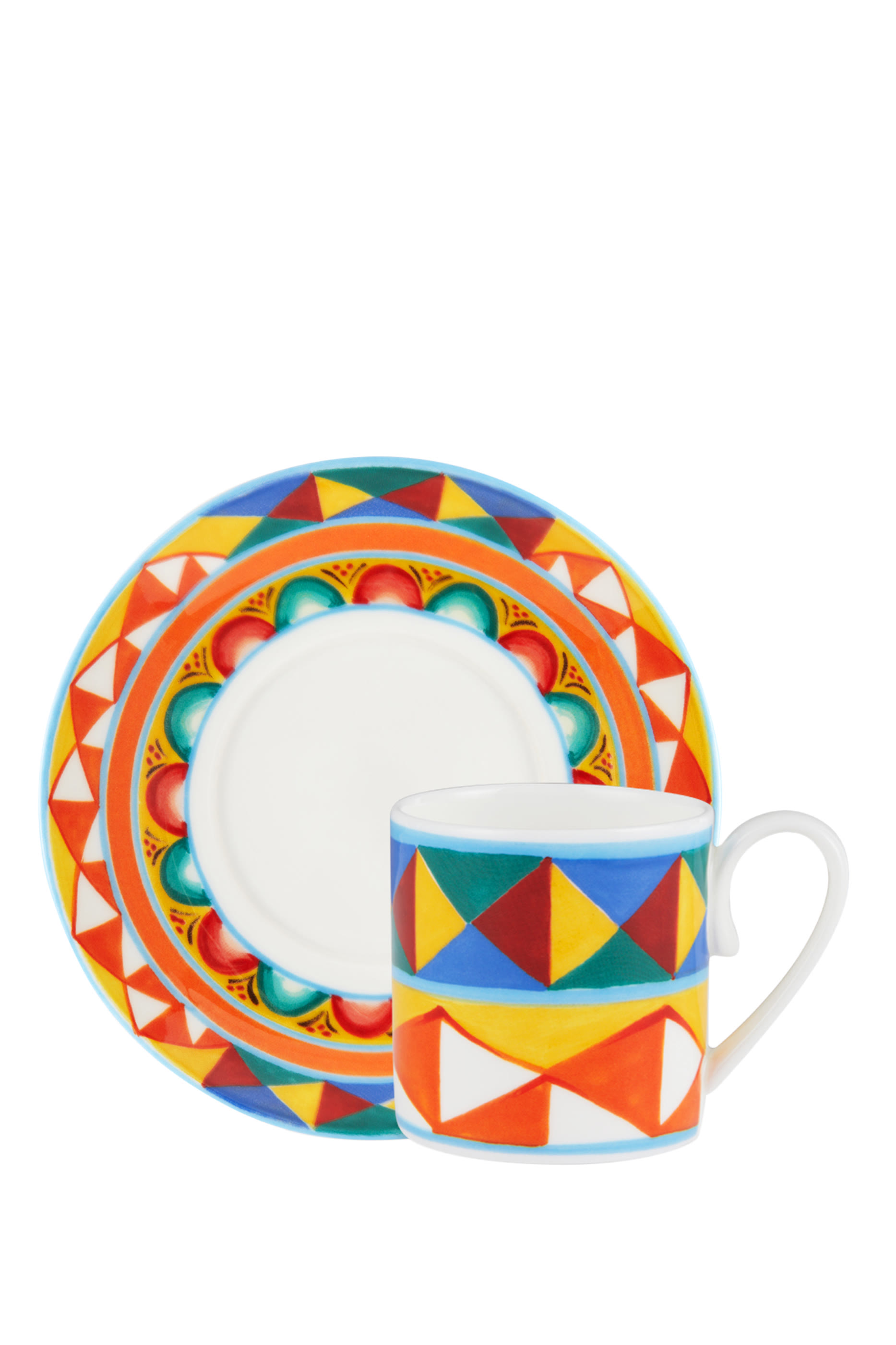 طقم فنجان وطبق قهوة بنقشة  كاريتو أرانسيو بورسلين فاخر