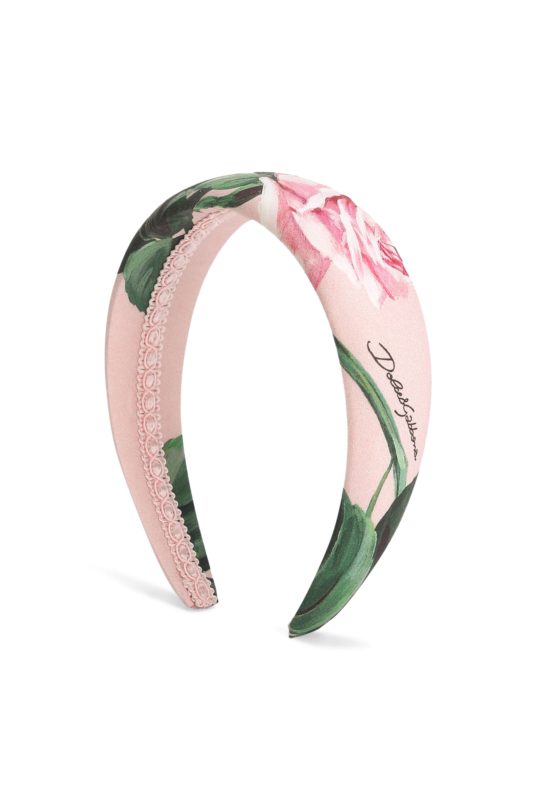 طوق رأس بطبعات زهور وشعار الماركة