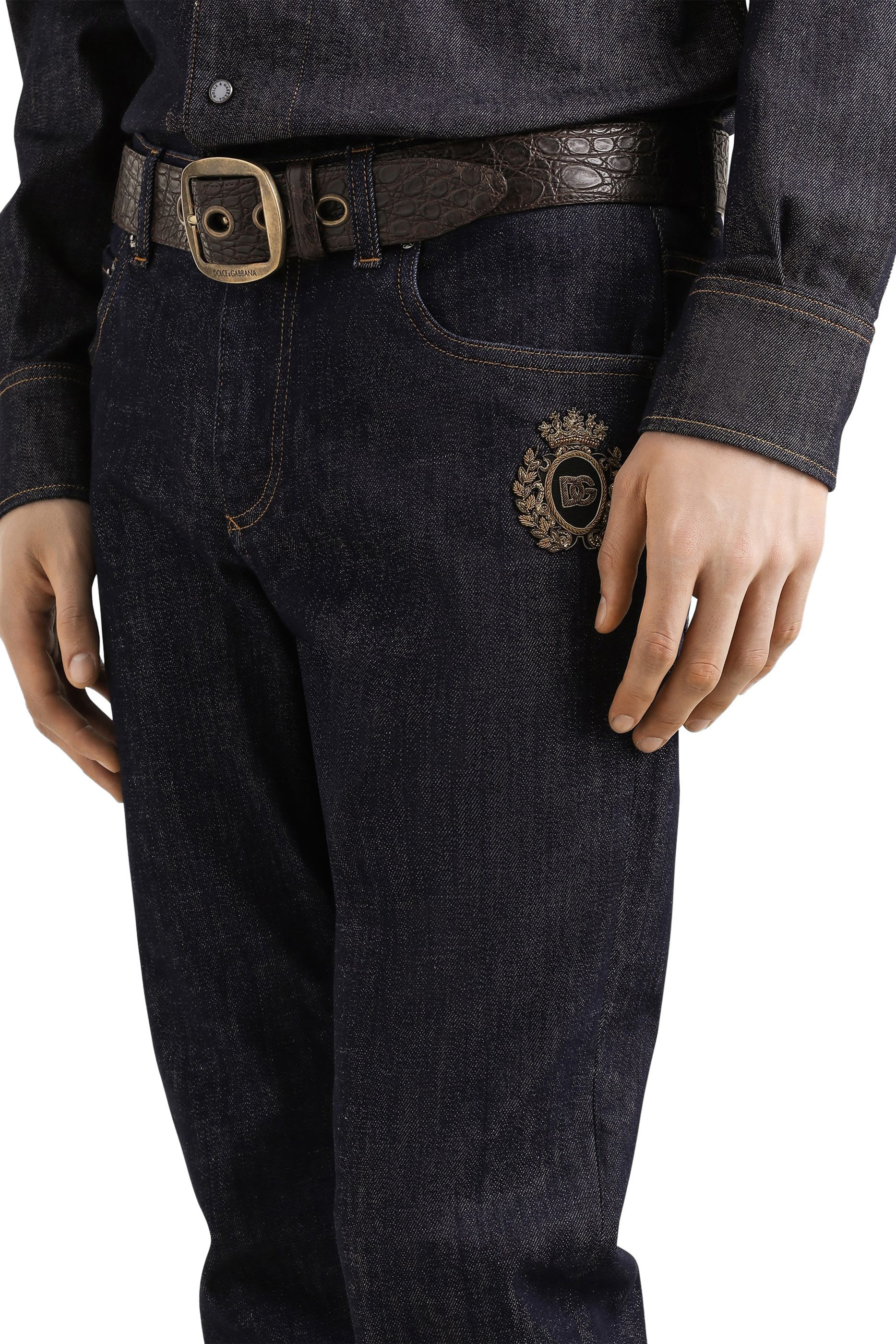 بنطال جينز بقصة ضيقة قطن مطاطي