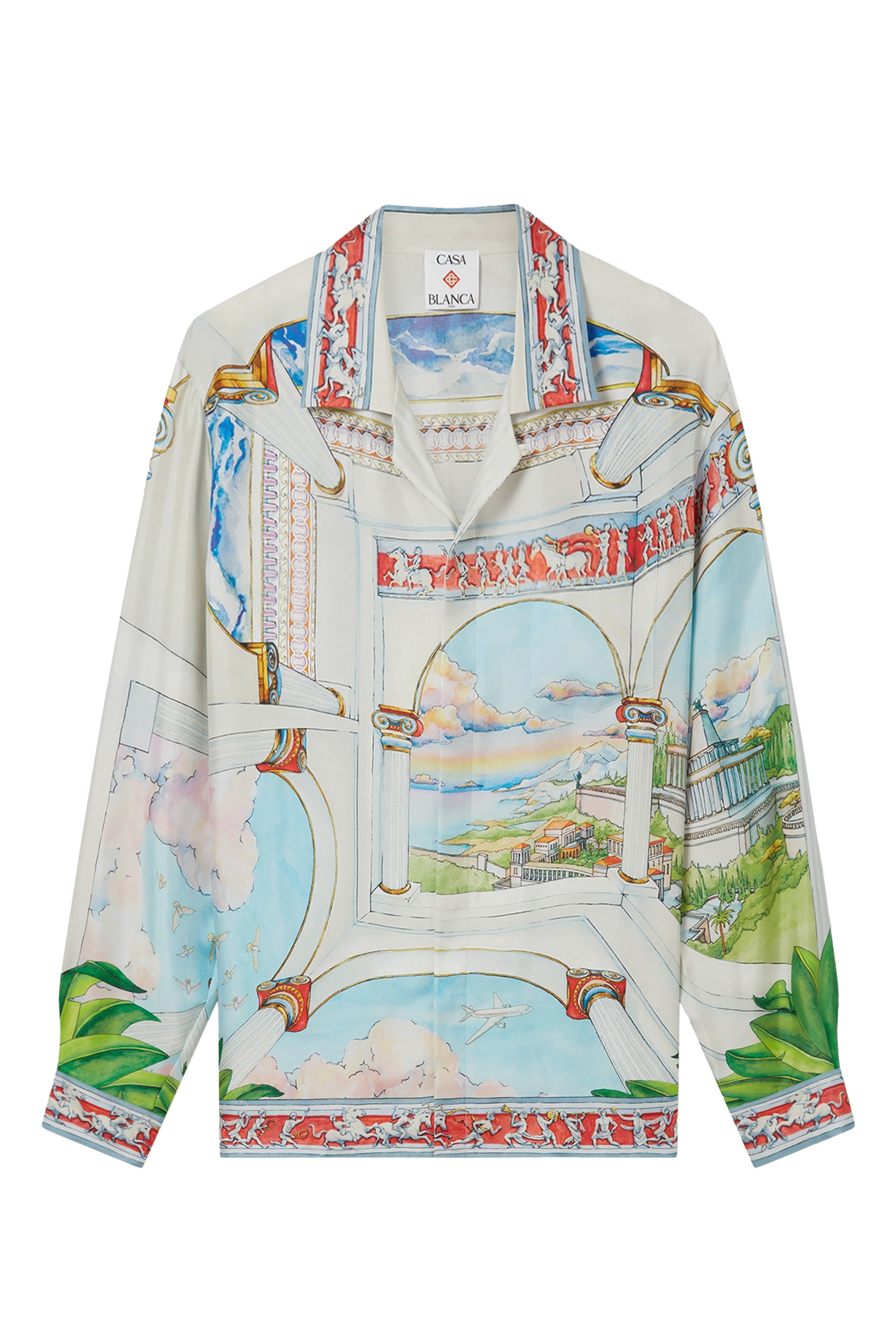 قميص بأكمام طويلة وياقة بنمط كوبي