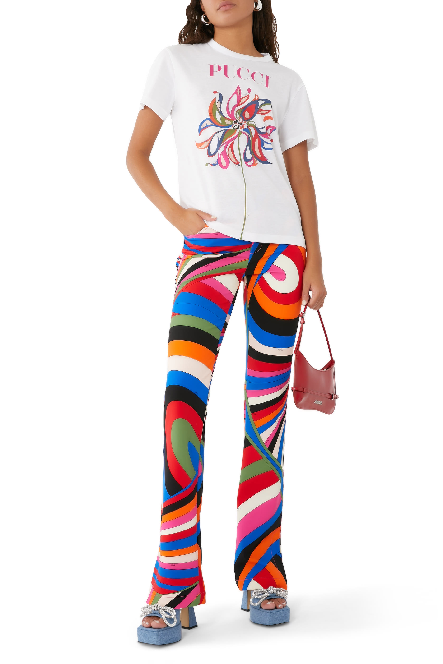 تيشيرت قطن بطبعات شعار الماركة