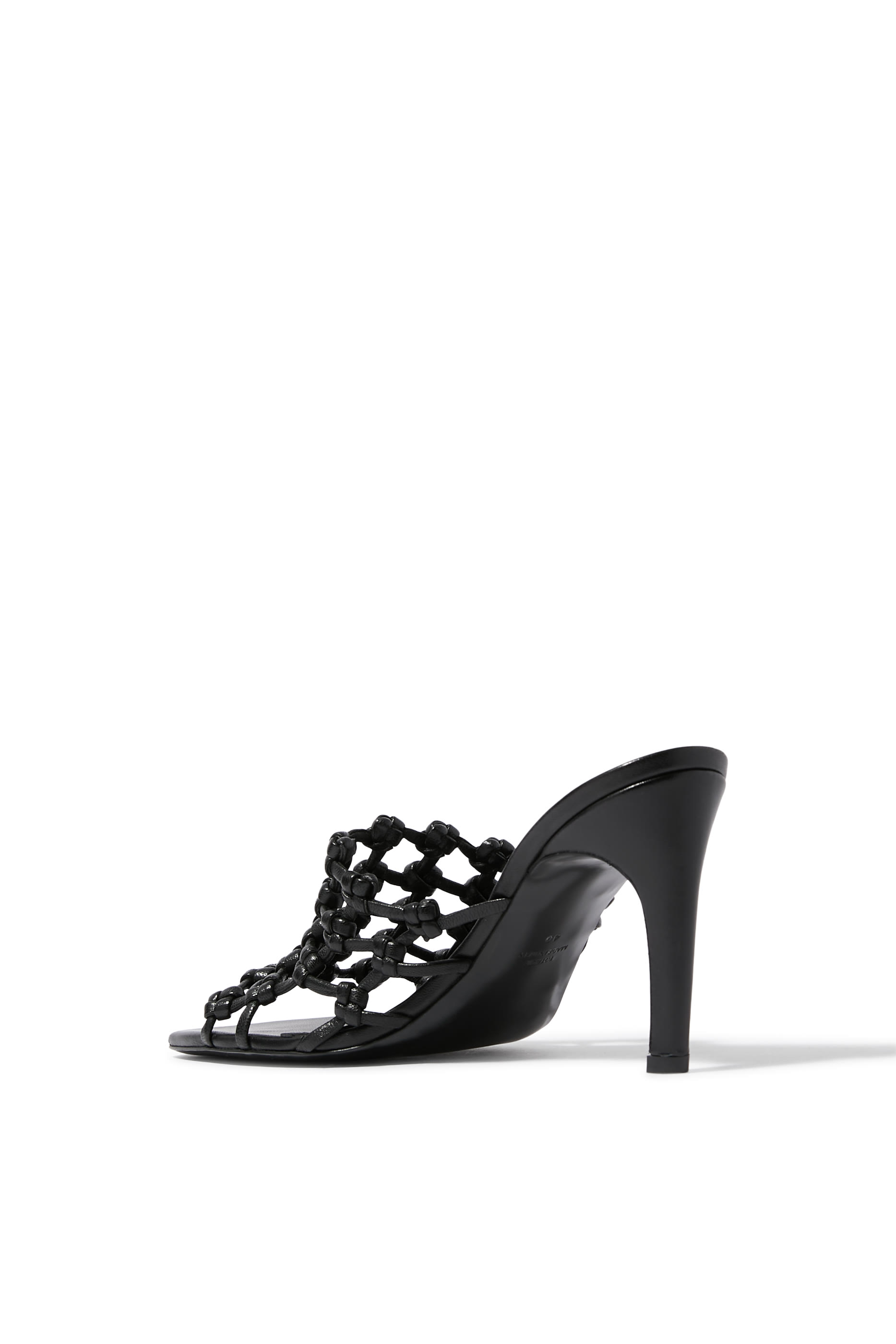 حذاء باندو مفتوح من الخلف 85 جلد بتفاصيل ضفيرة