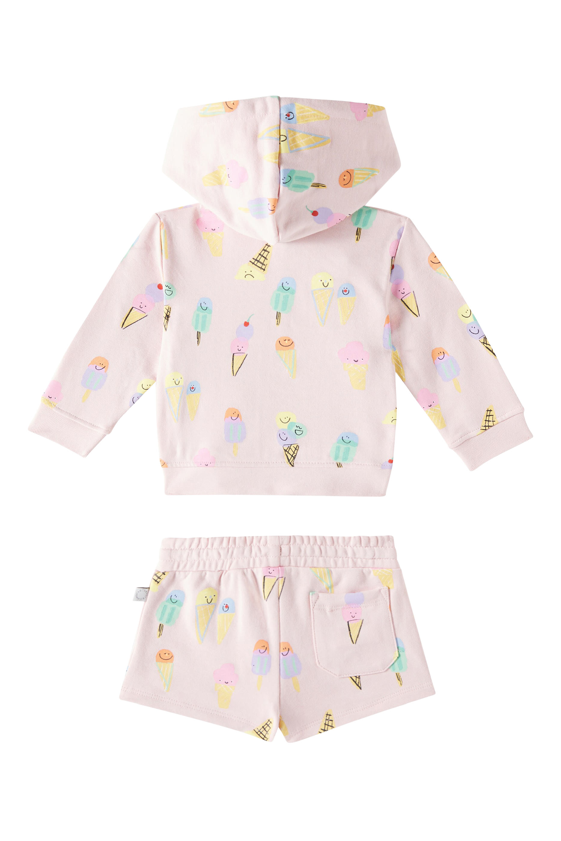 طقم سويت شيرت وهودي بشعار الماركة قطن للأطفال