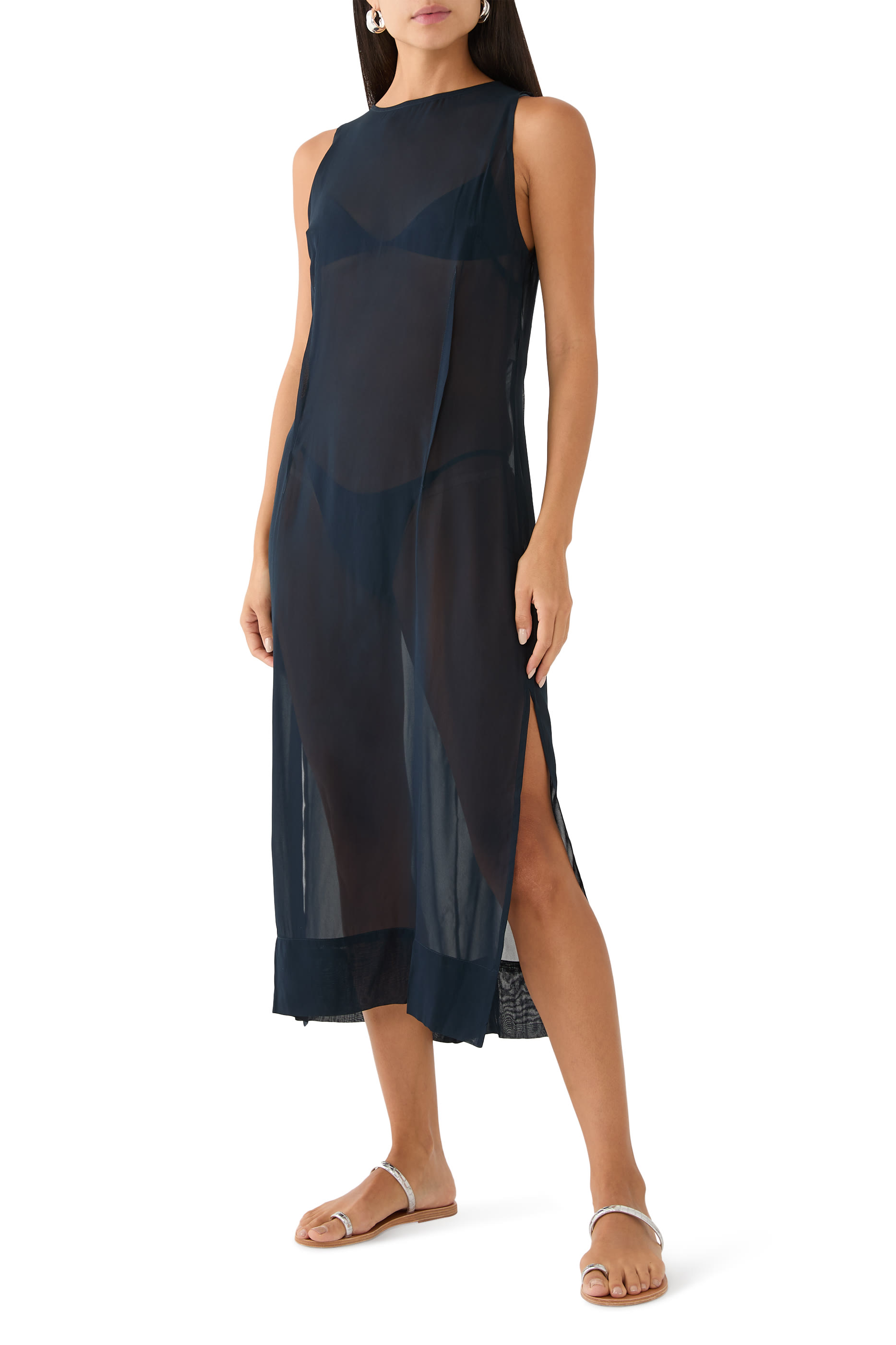 فستان باربرا شفاف متوسط الطول