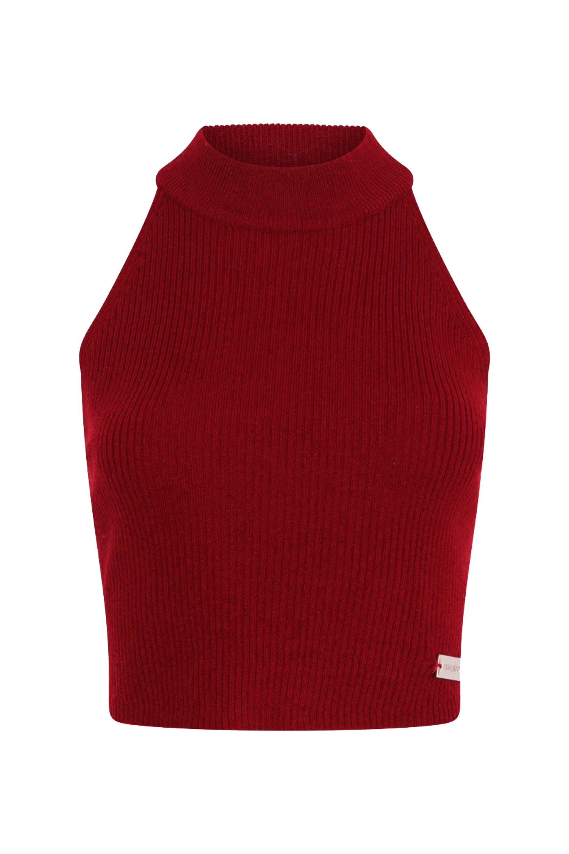 بلوزة قصيرة برباط حول العنق نسيج مضلع