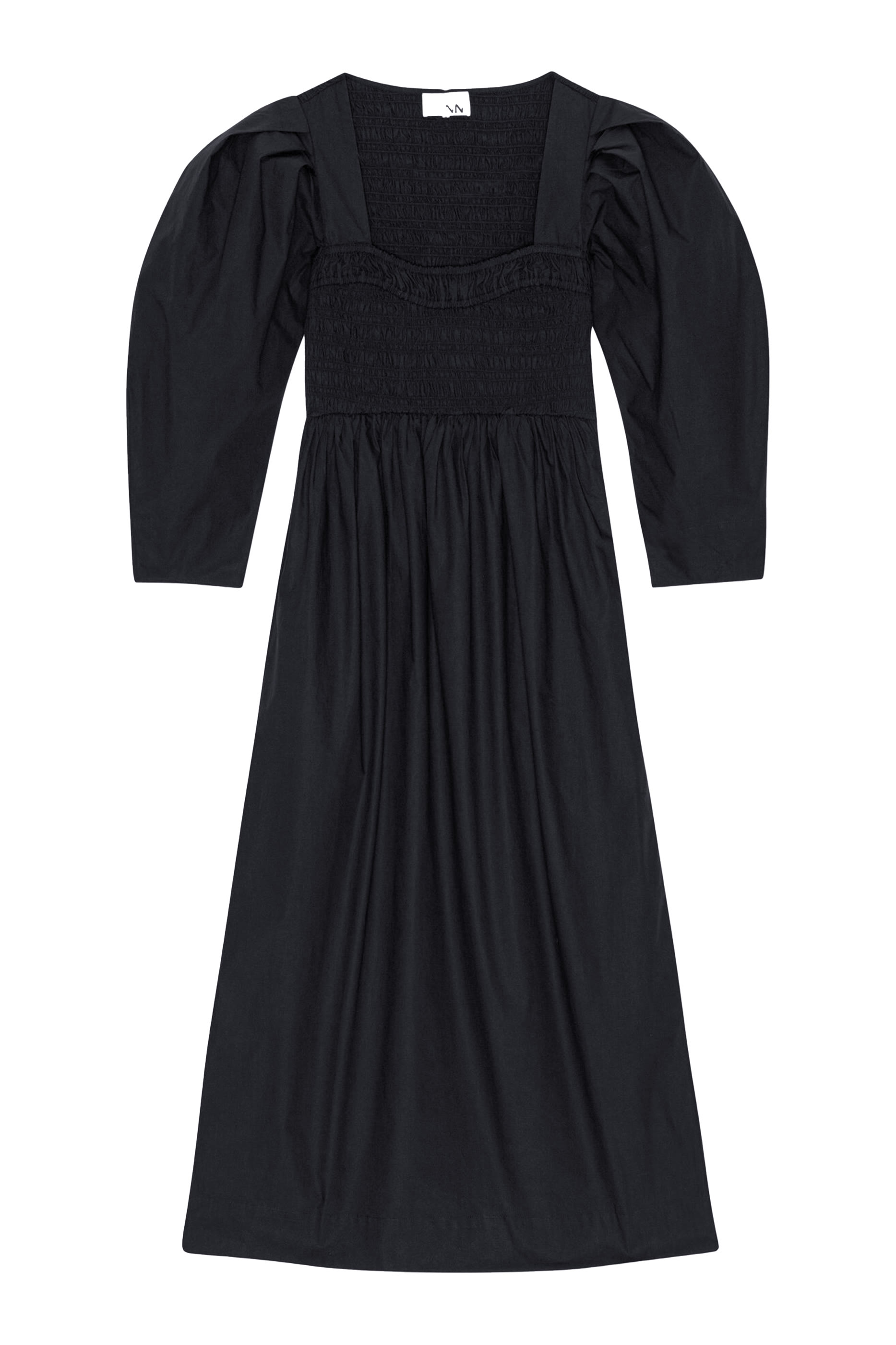 فستان بياقة مكشكشة مفتوحة