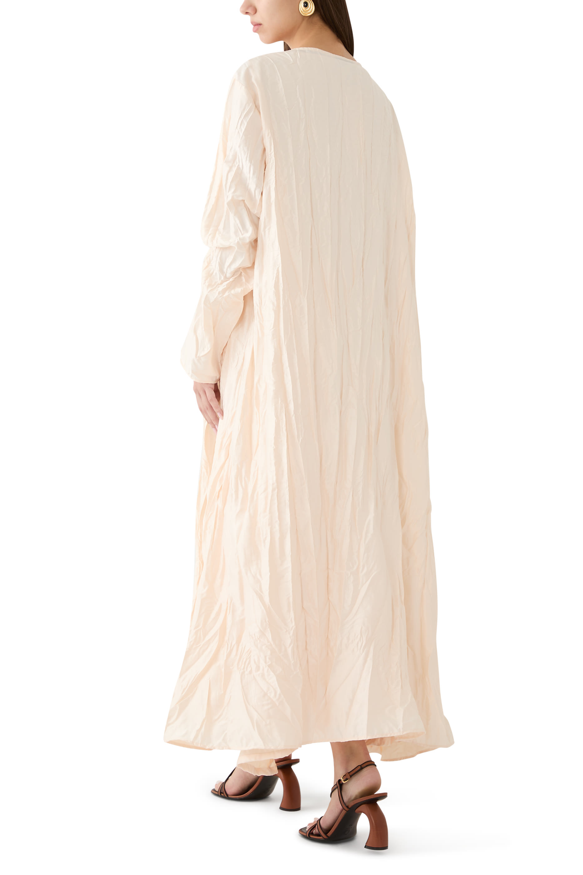 طقم جاكيت وفستان قماش مجعد