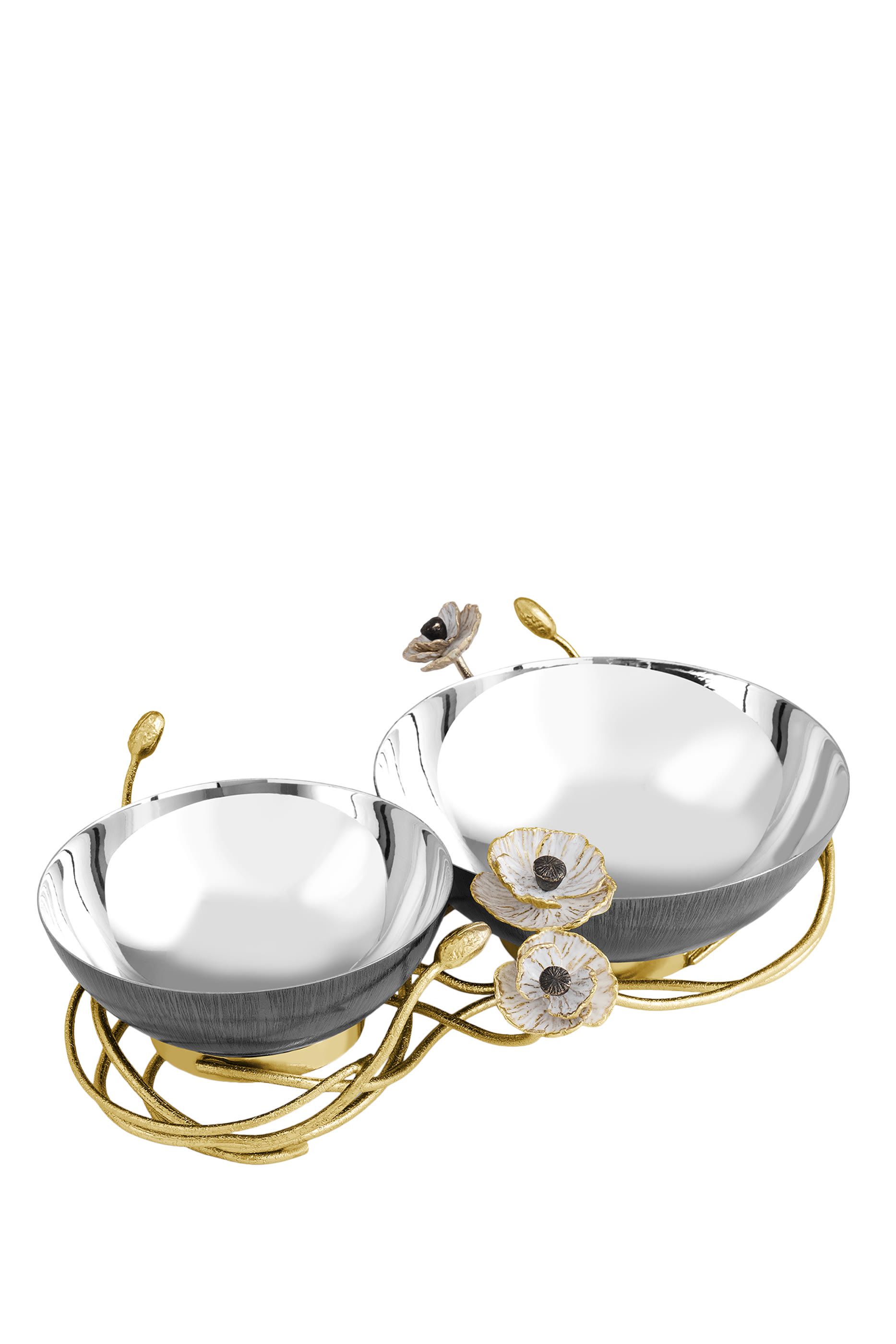 طبق مزدوج مزين بشقائق النعمان