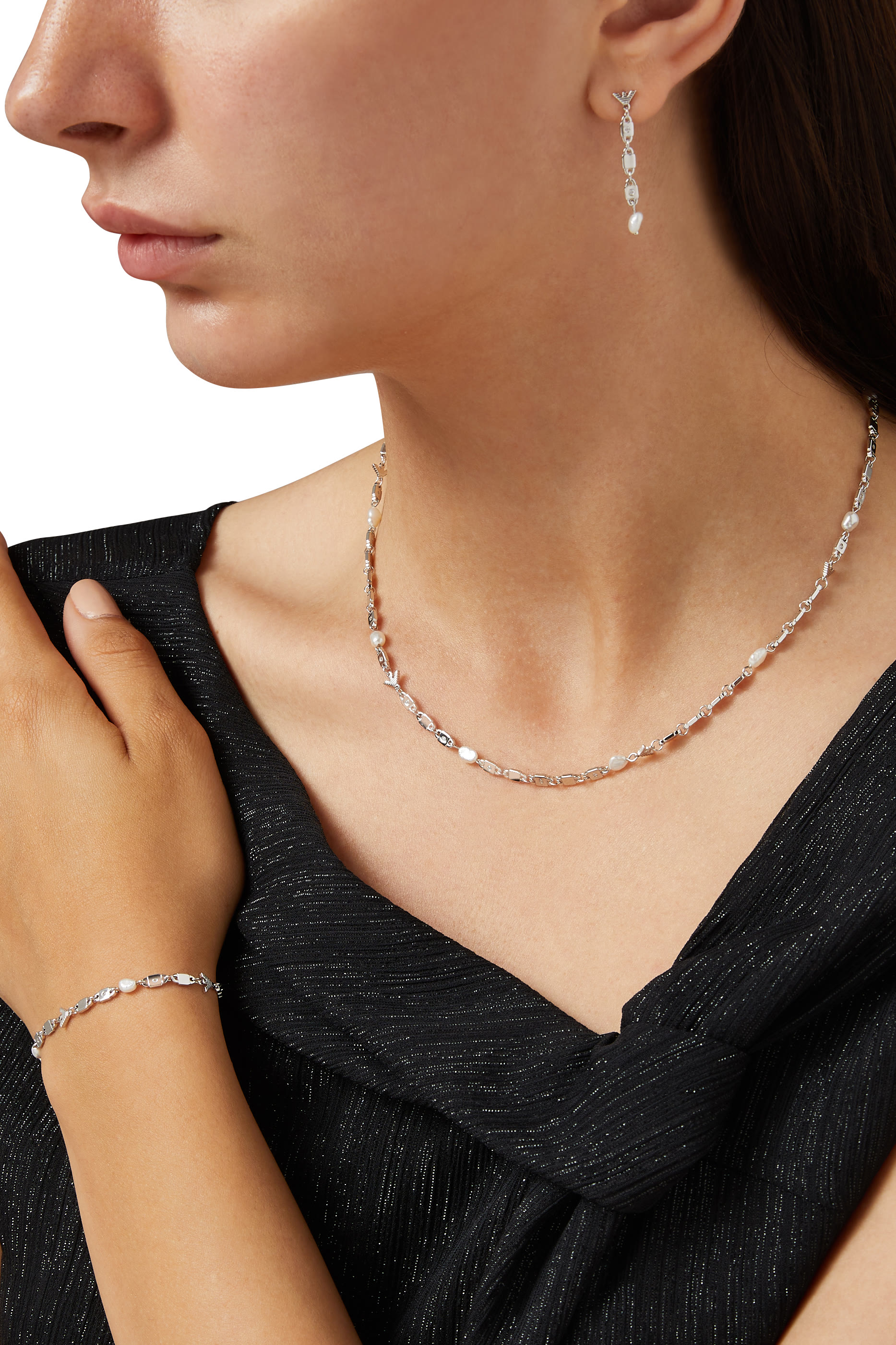 قلادة اسينشال بشعار النسر فضة إسترلينية