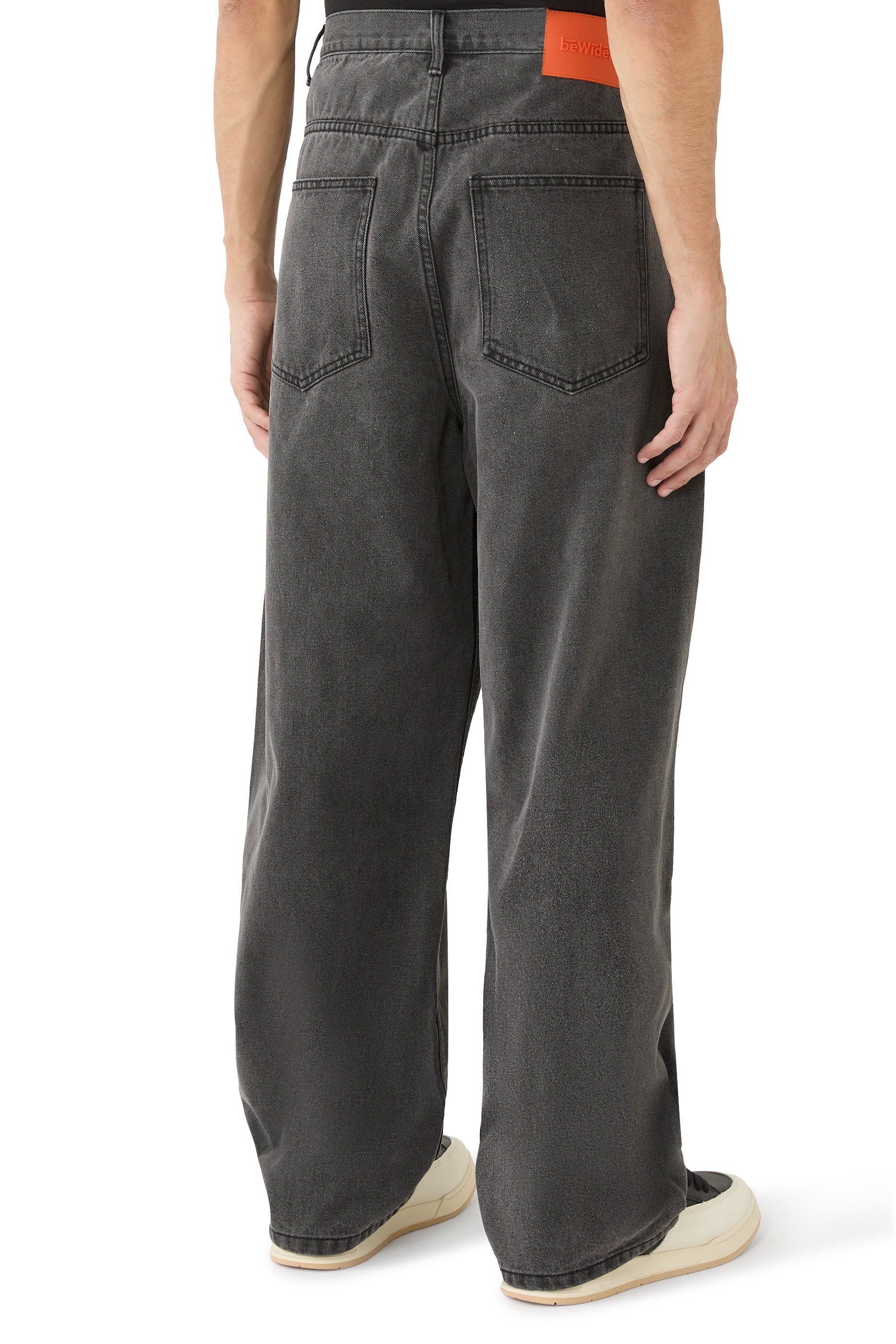 Super Loose Denim Jeans with Front Cut