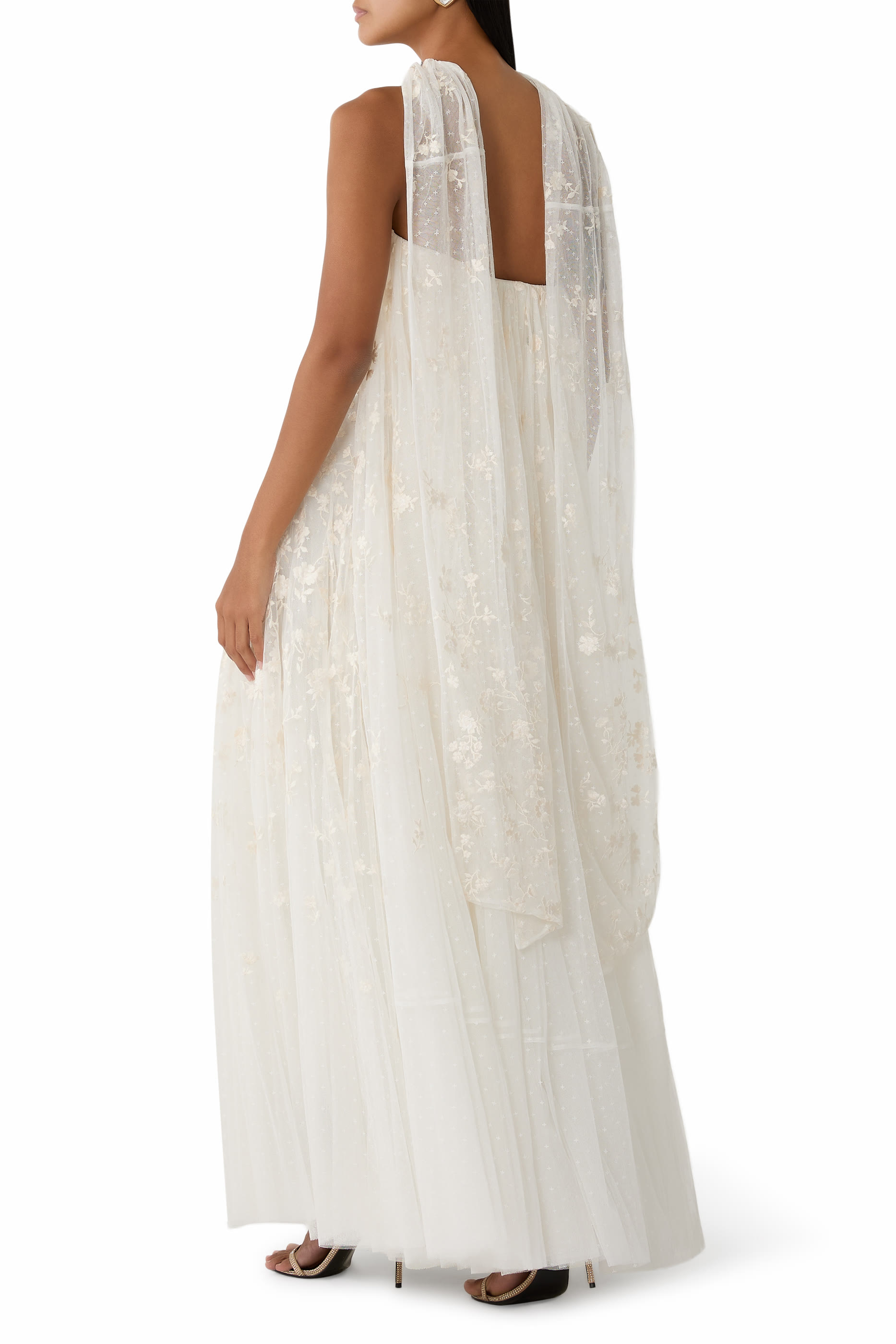 فستان سهرة ليا ديتسي بلا حمالات بكاب