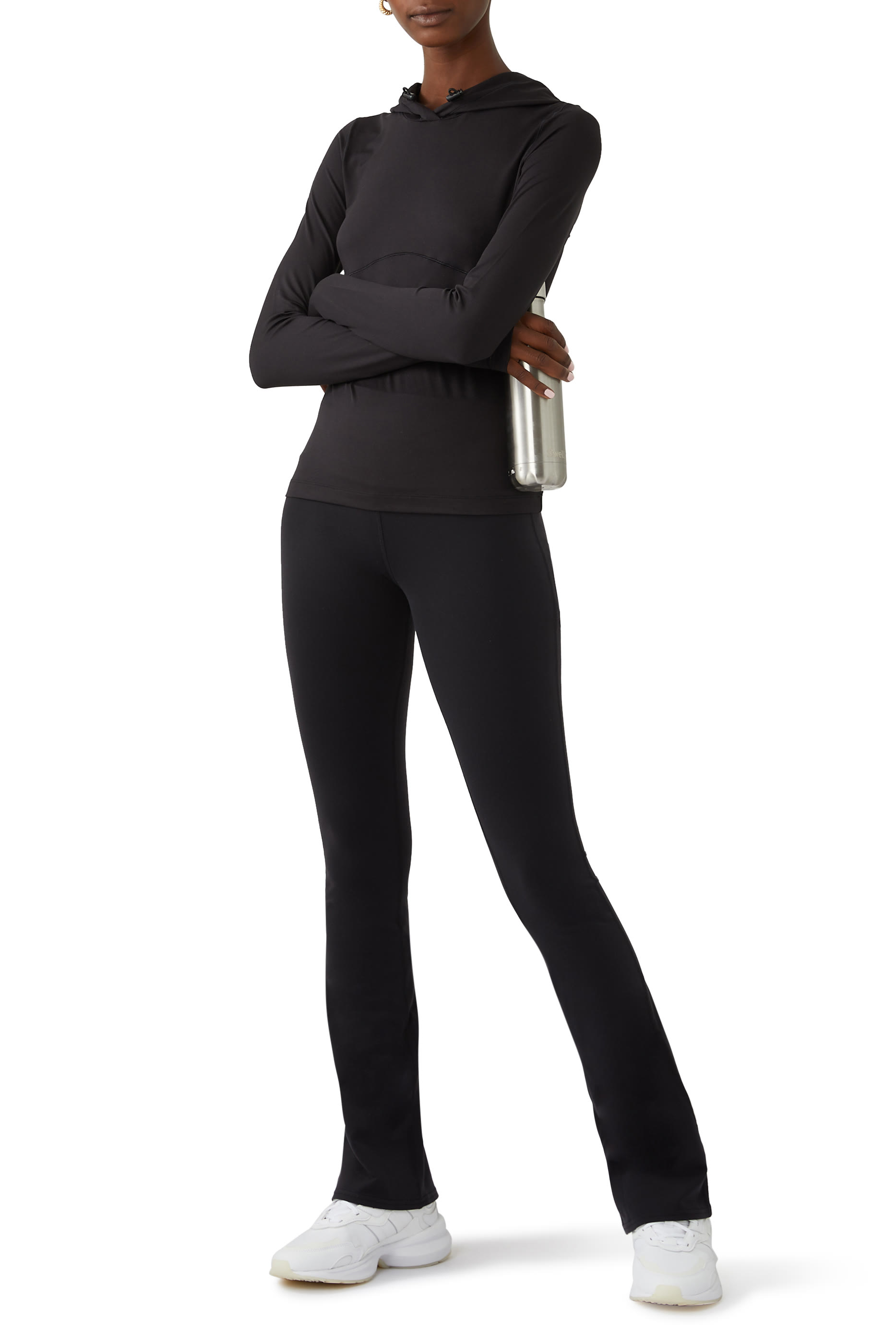 تيشيرت الو سوفت للركض بغطاء رأس وأكمام طويلة