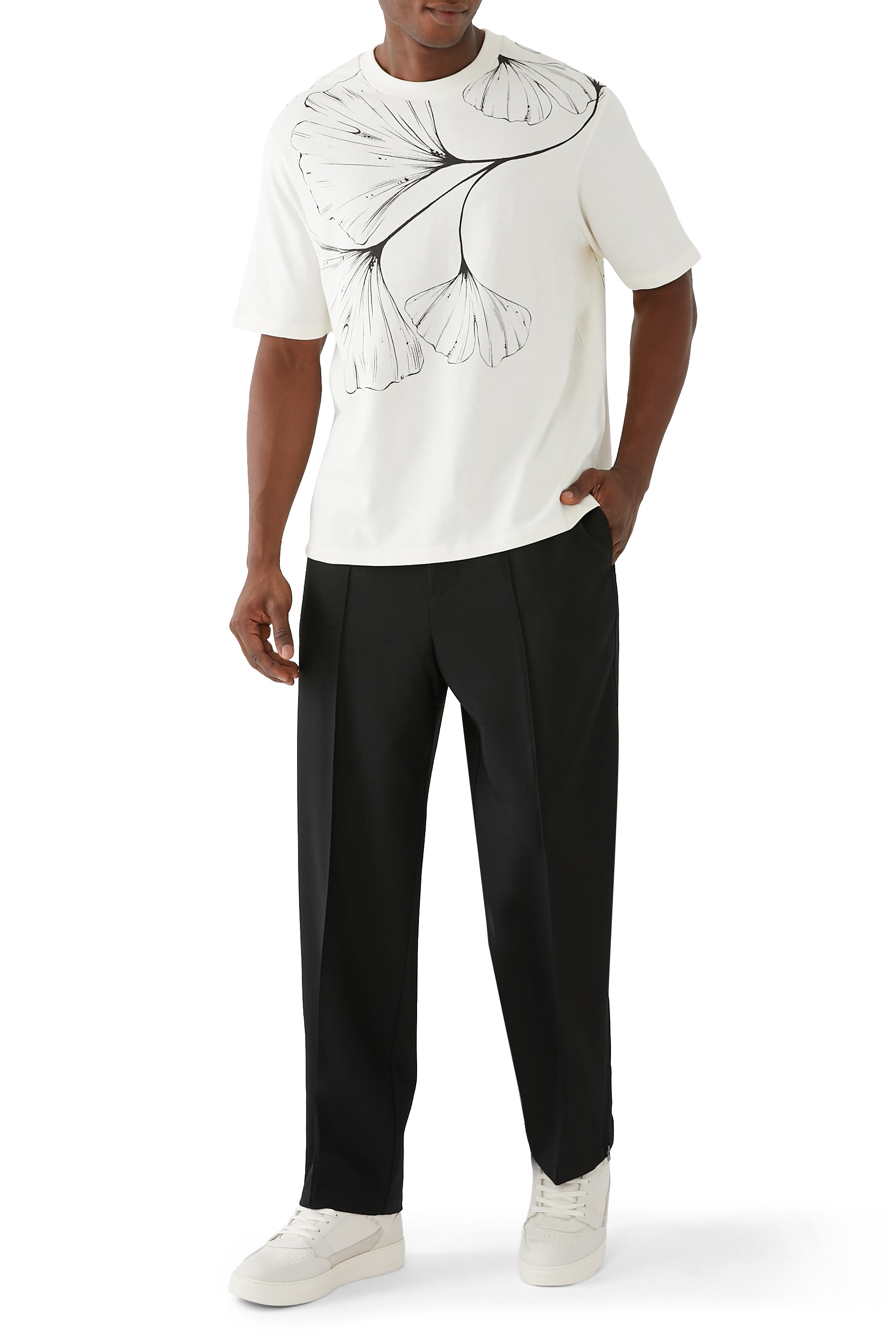 بنطال برباط تضييق مزيج صوف