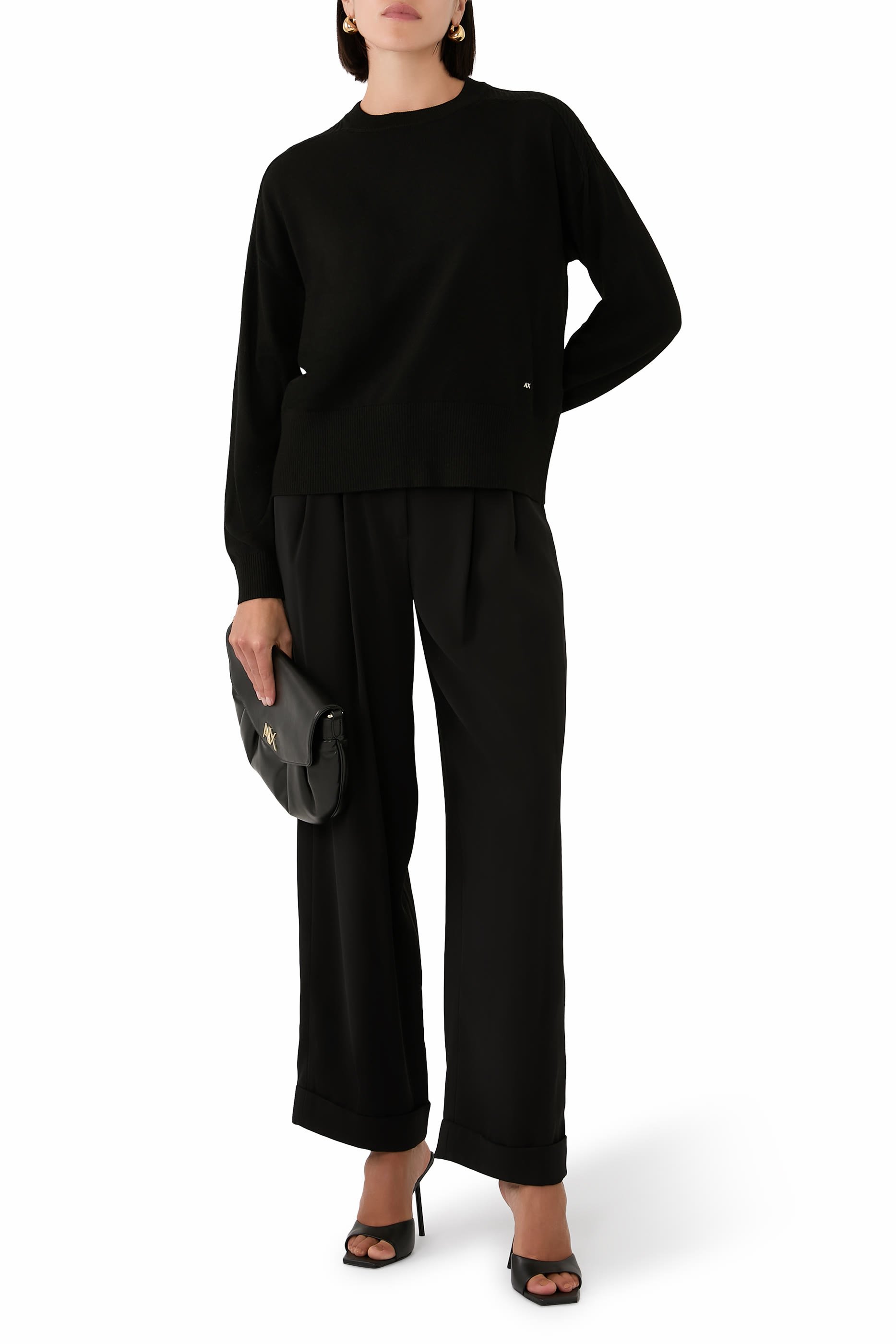 كنزة سالين دي جيرو بتصميم سترة بياقة ضيقة