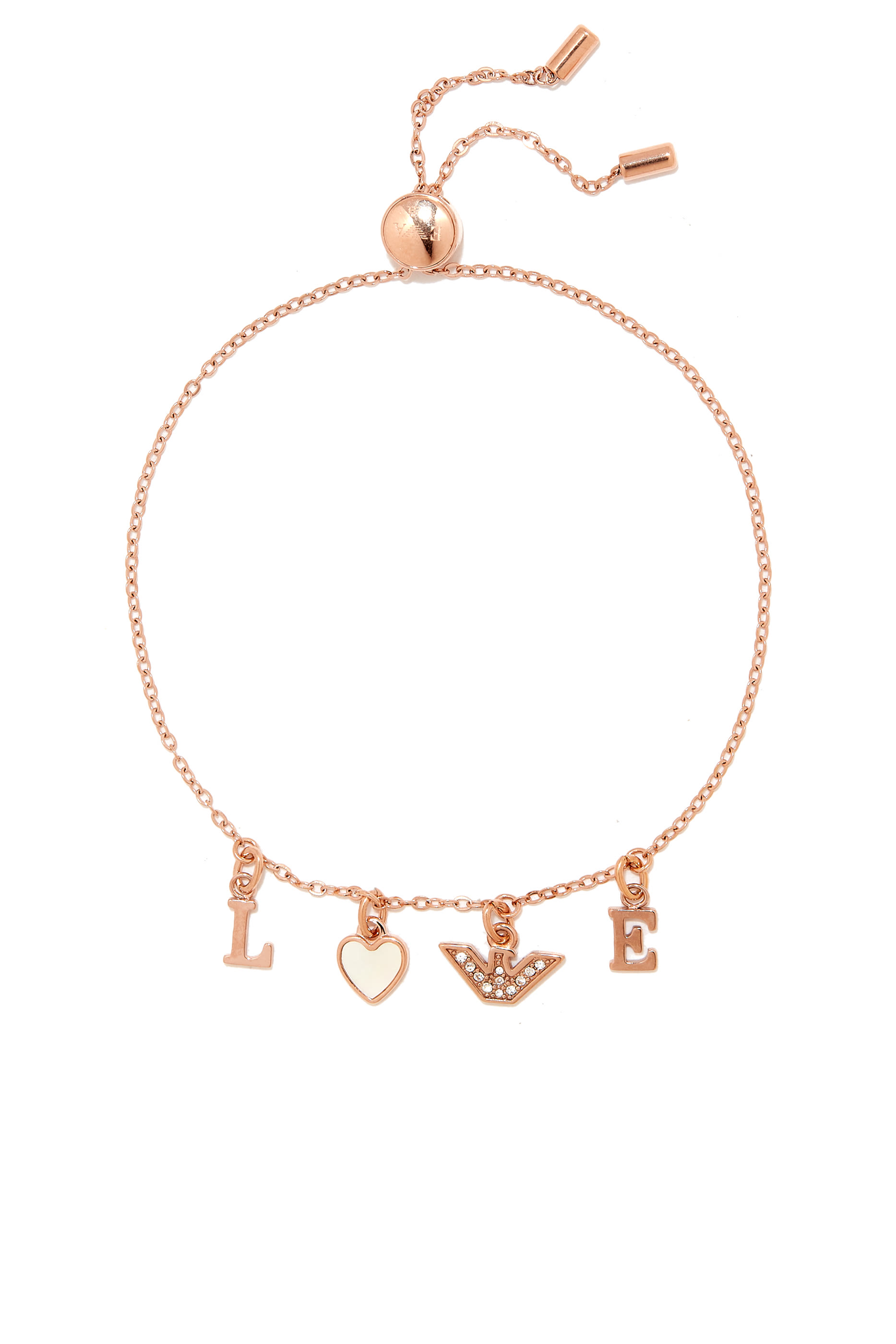 سوار بحلية كلمة 'Love' ستانليس ستيل مرصع بالكريستال