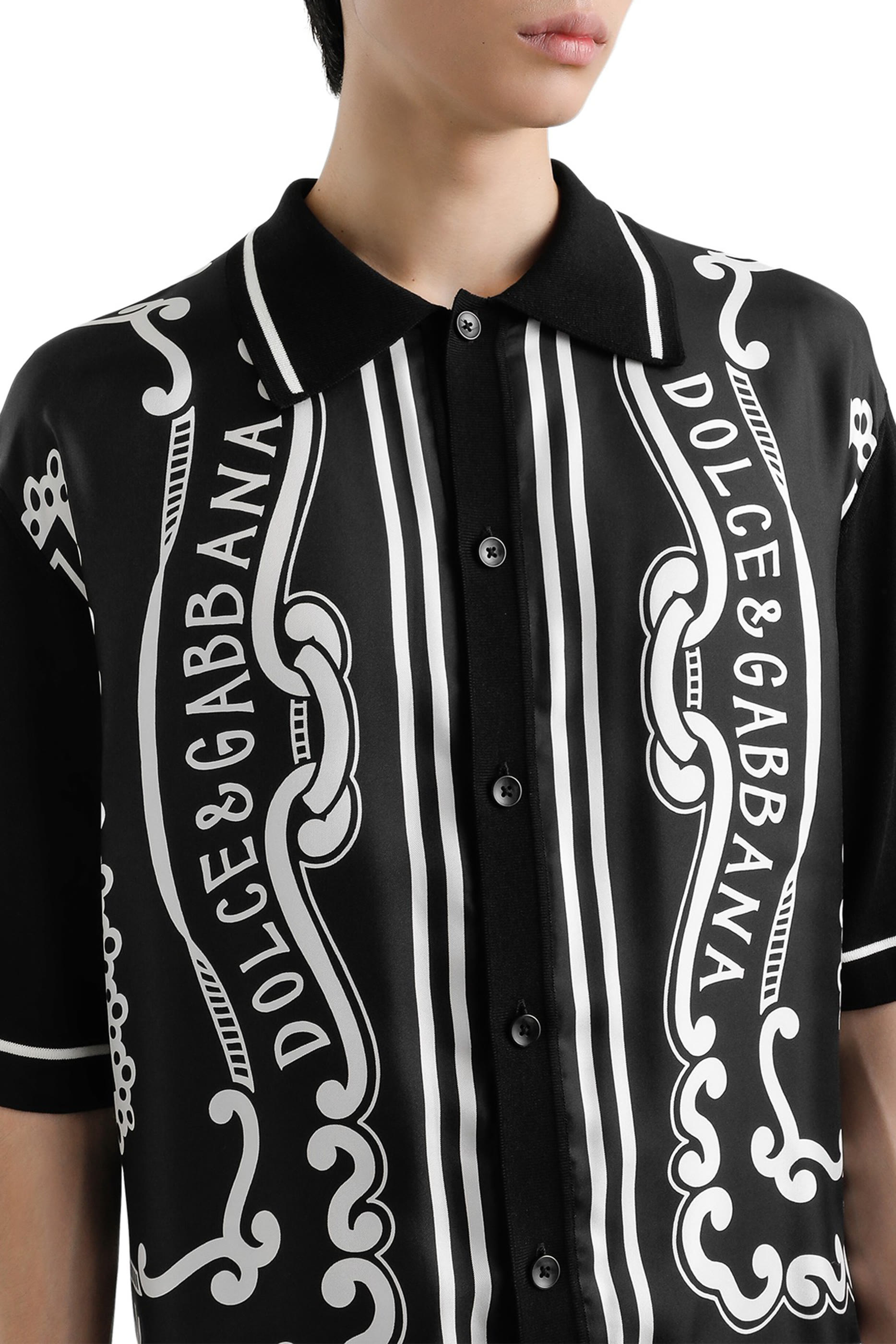 قميص بنقشة باندانا حرير وقطن