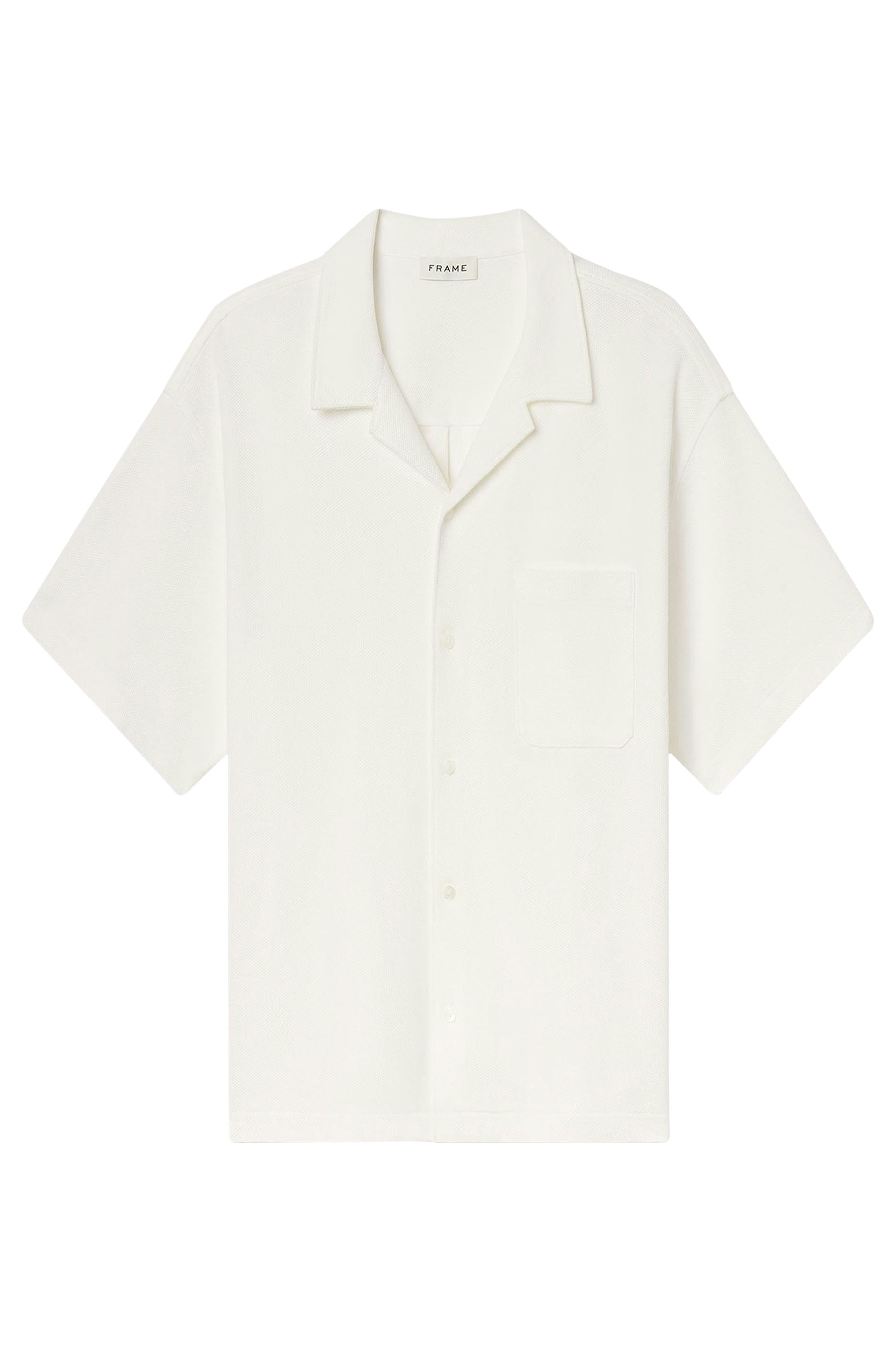 قميص بقصة مريحة واكمام قصيرة جاكار