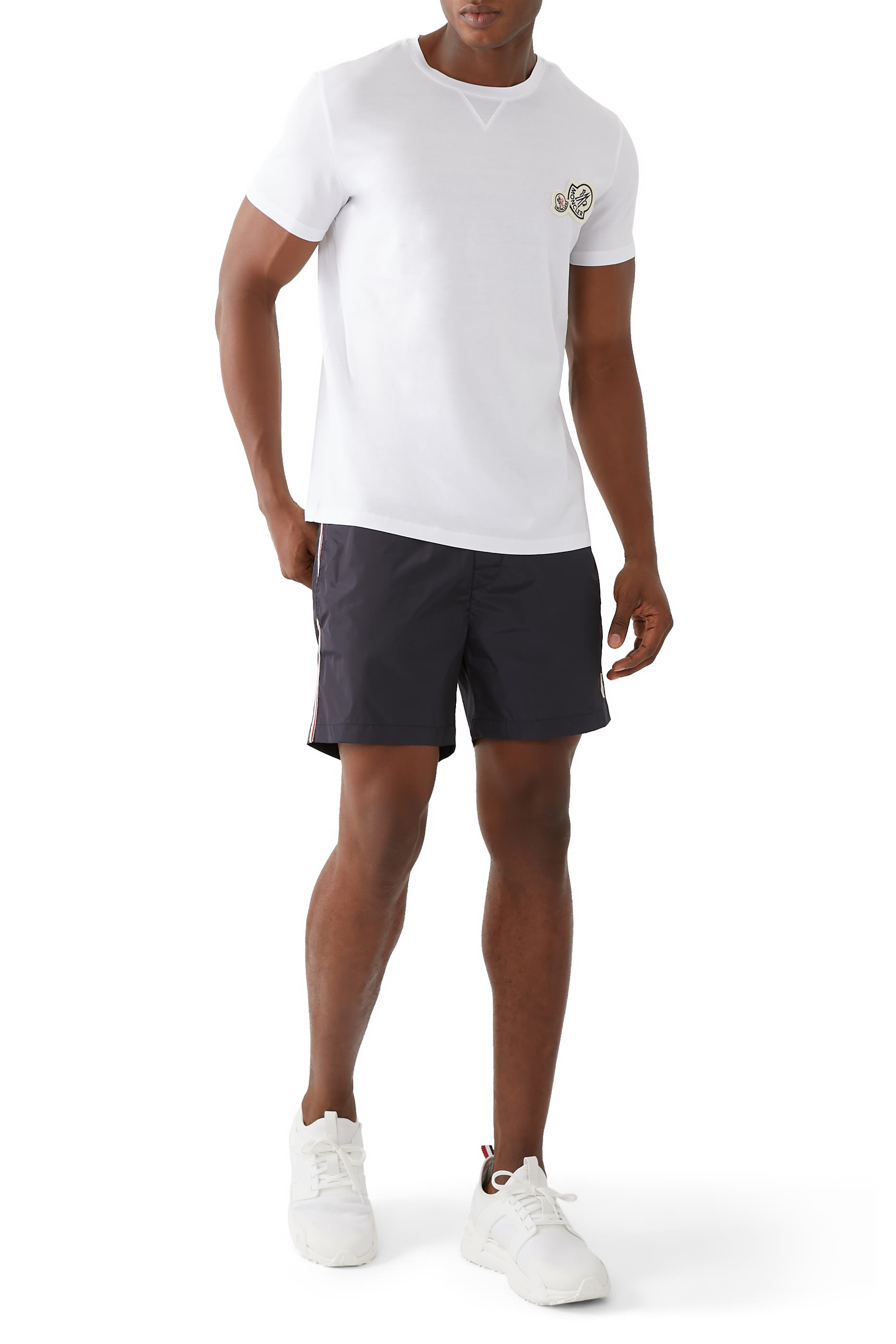 تيشيرت قطن بشعار الماركة مزدوج