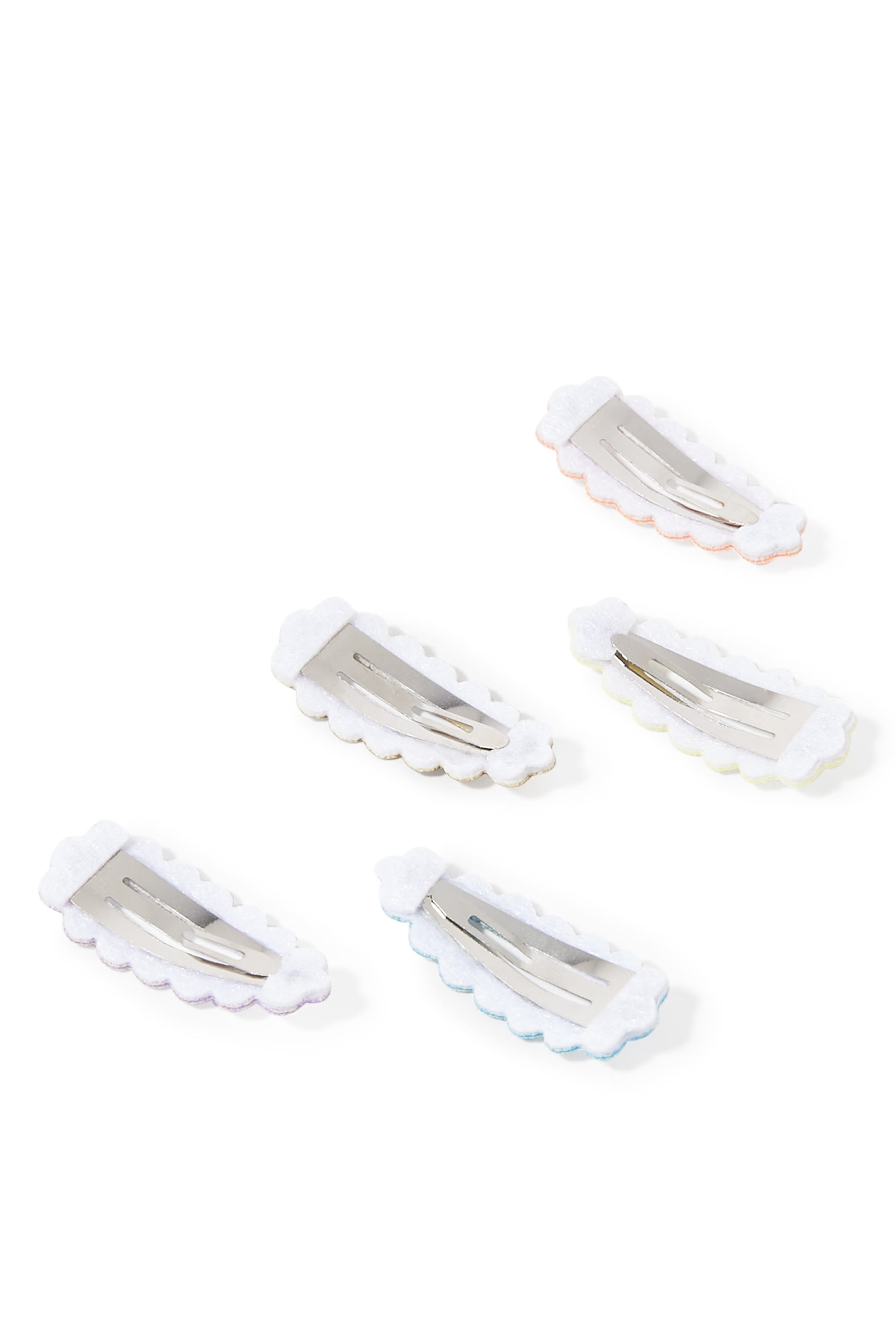 مشابك شعر براقة صغيرة بحافة صدفية للأطفال