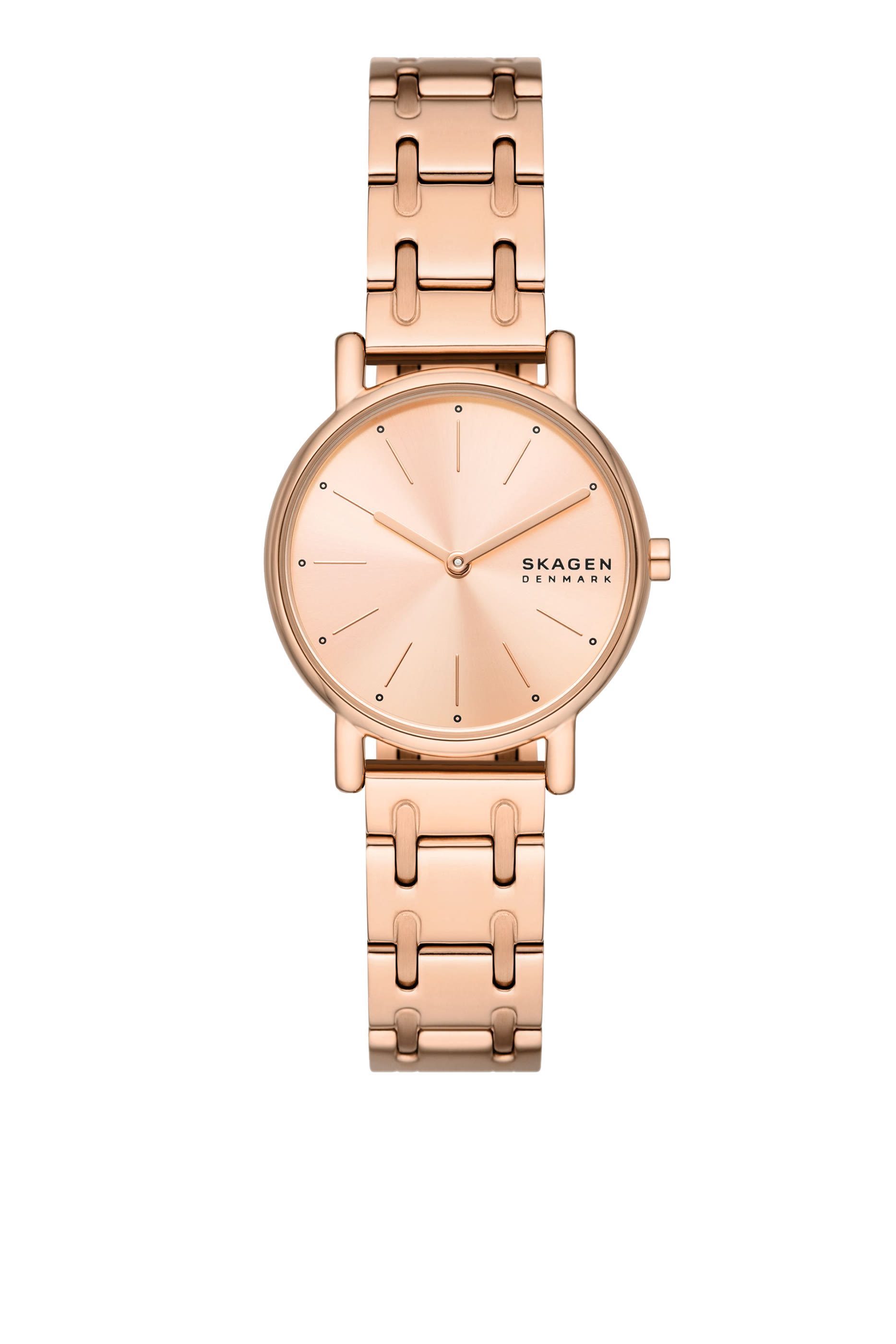 ساعة ليل بشعار الماركة وعقربان وسوار ستانلس ستيل