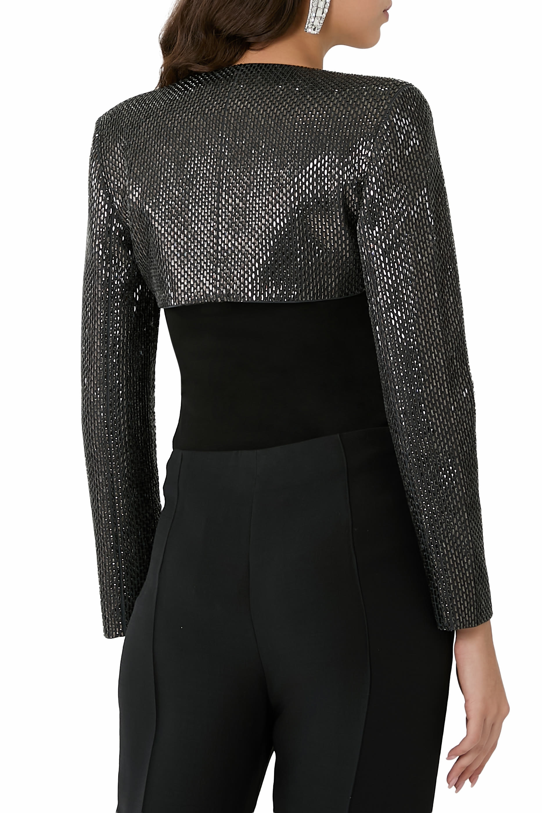 Diamante Crepe Long Sleeve Bolero