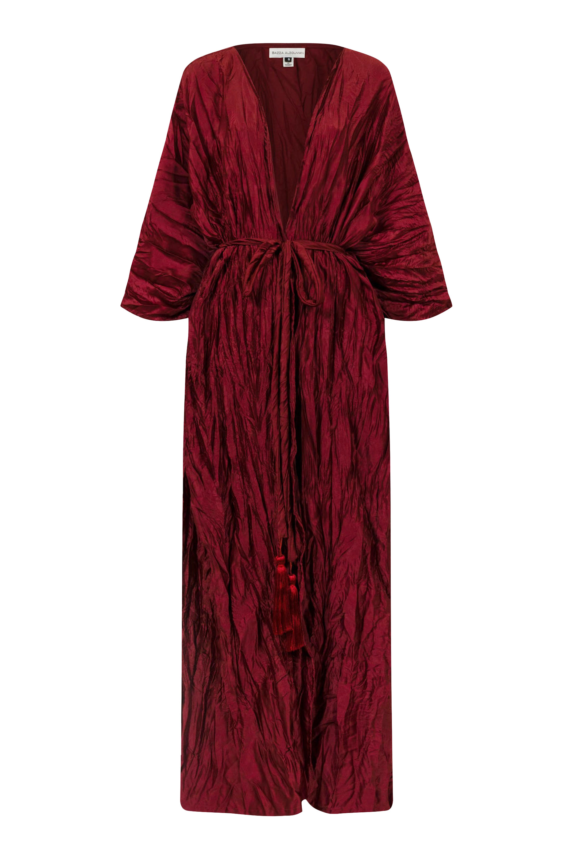 طقم بشت ساتان مجعد، وفستان بلا أكمام بطيات وحزام