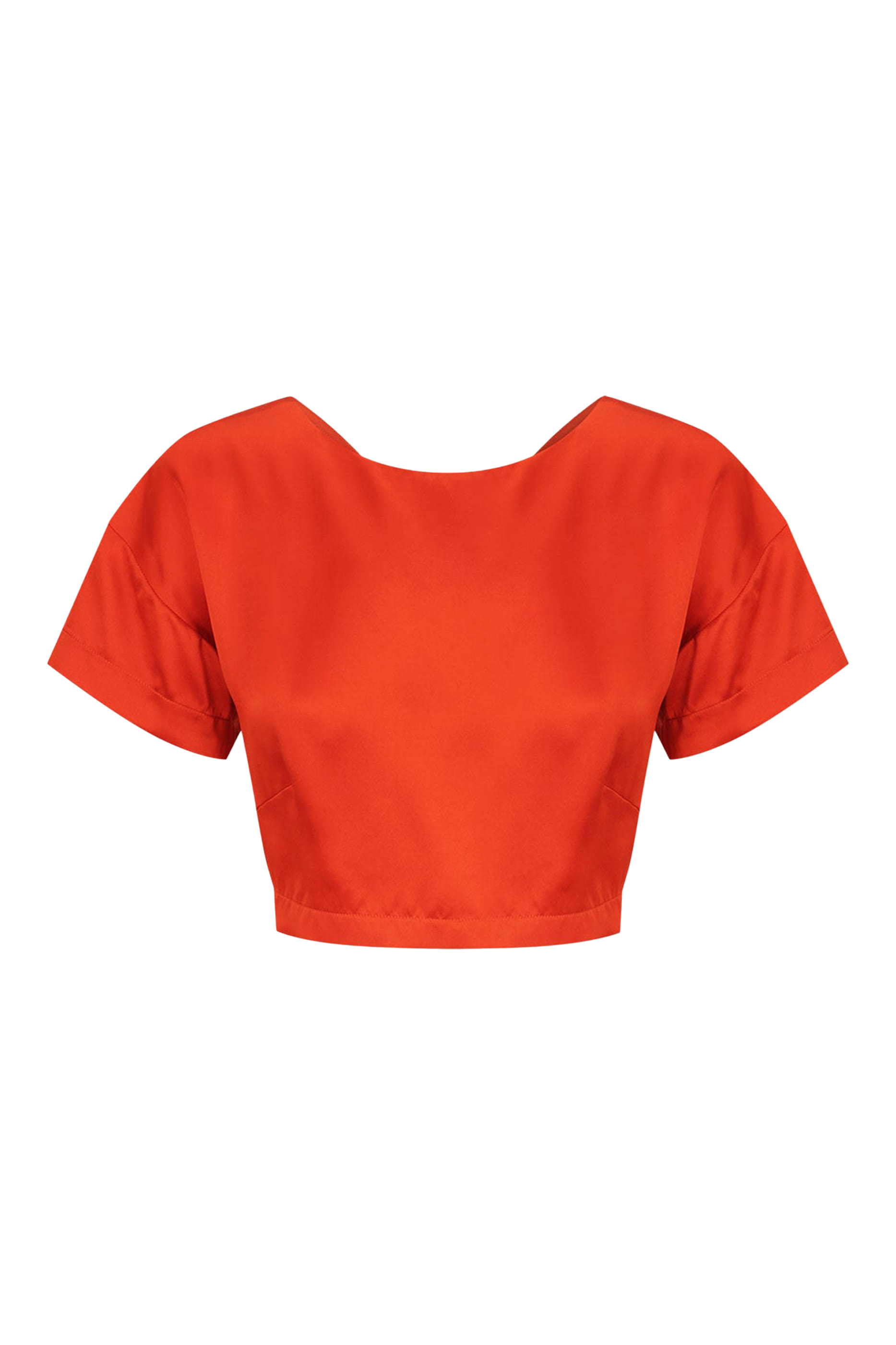 بلوزة ميلينا قصيرة بظهر مكشوف بأربطة حرير