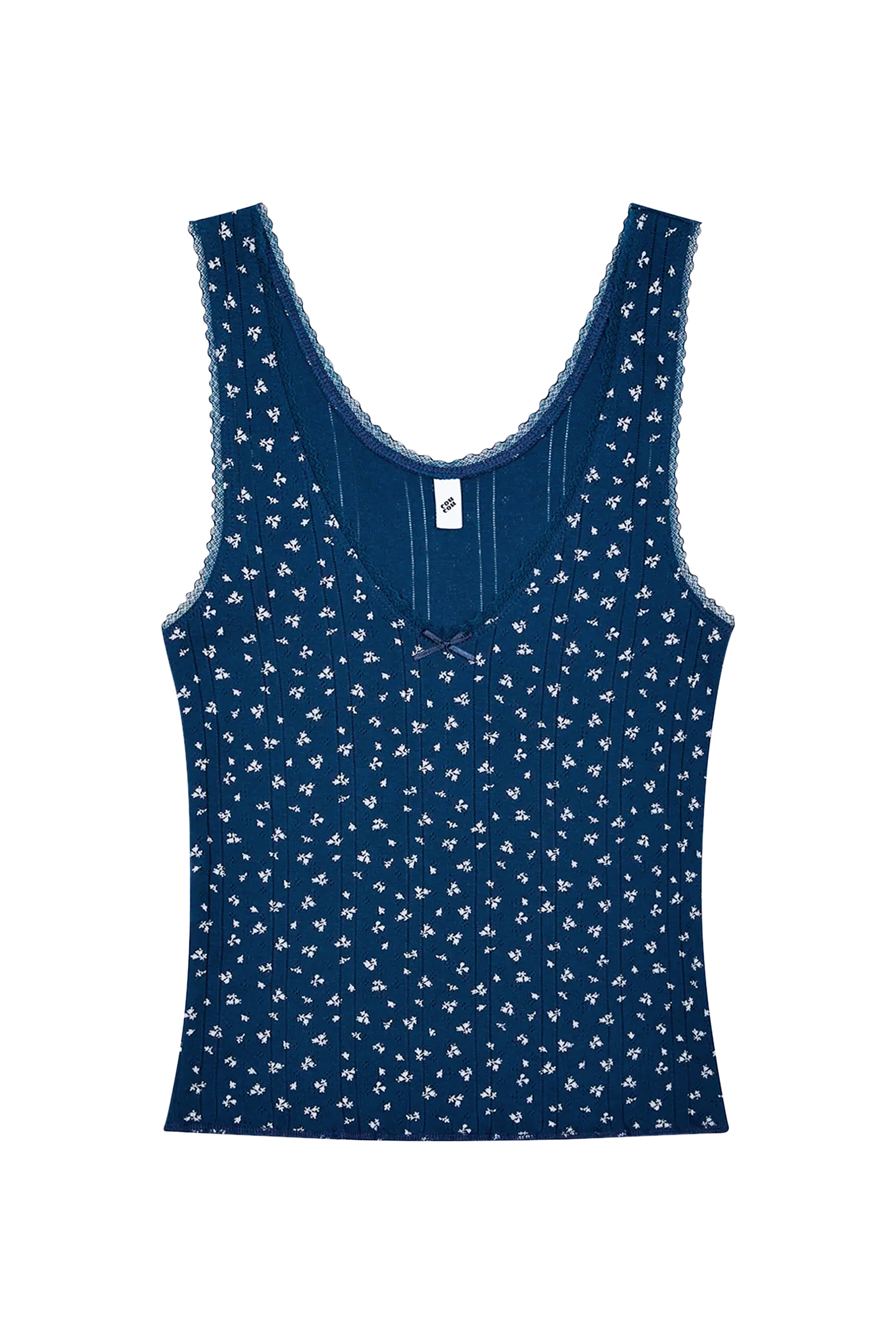 بلوزة بلا أكمام بياقة عميقة