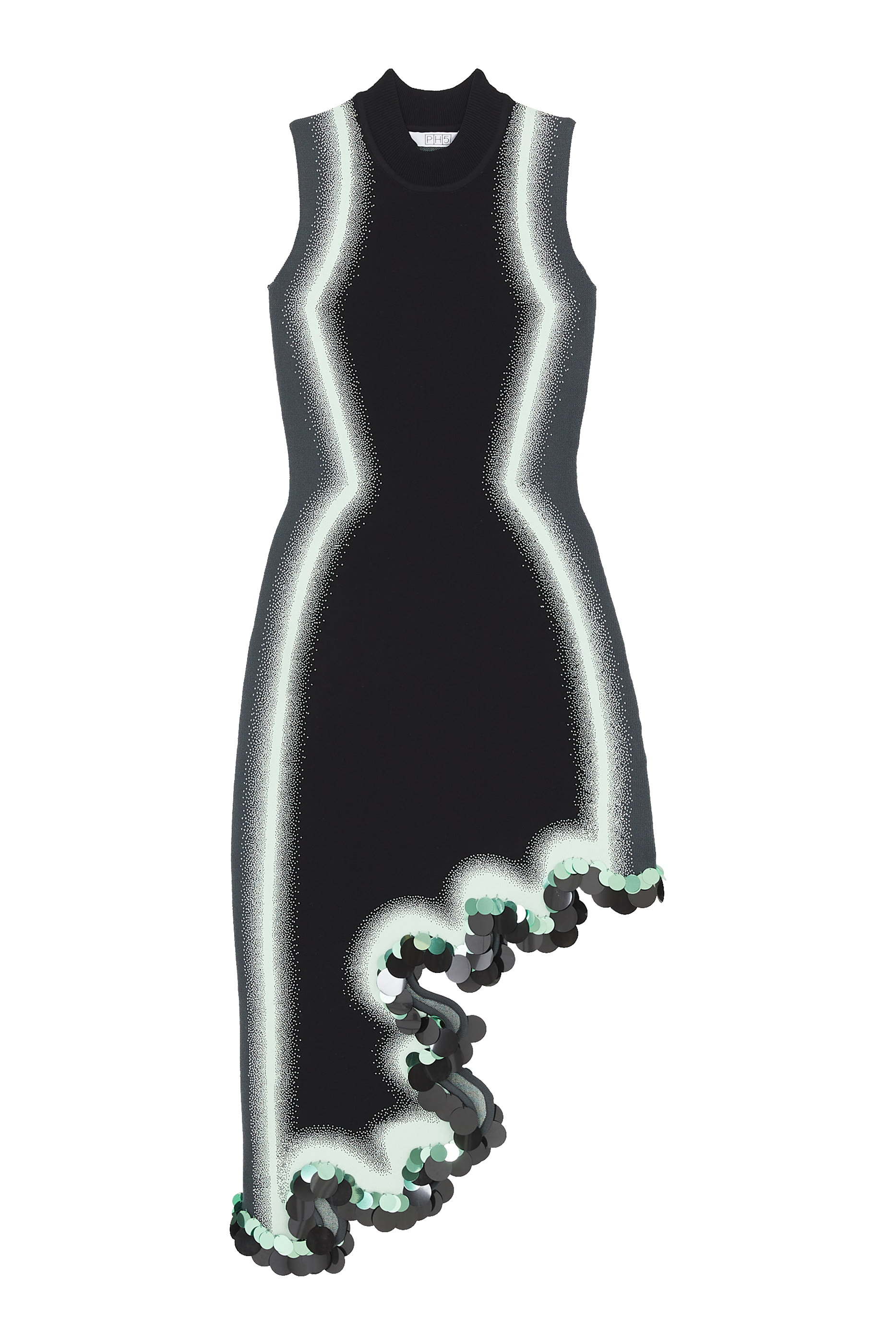 فستان ليلا بتصميم مموج مميز مطرز بالترتر