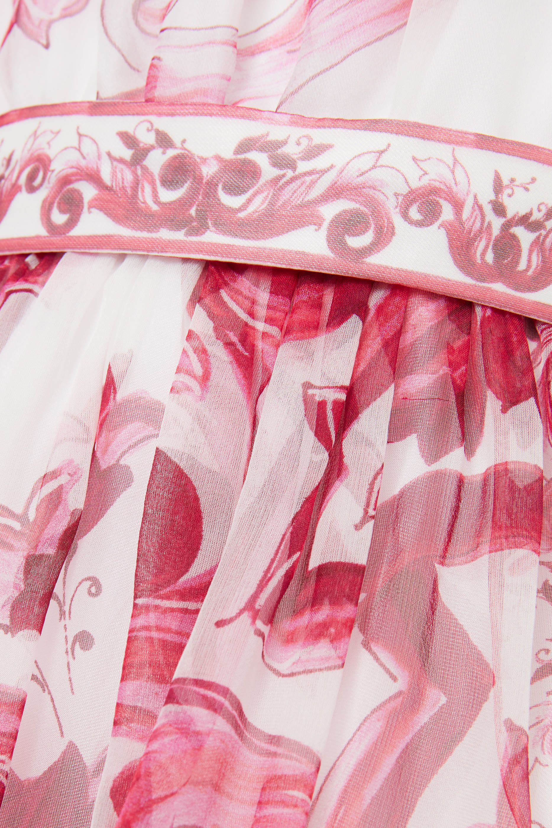 فستان حرير بطبعات مايولكا للأطفال