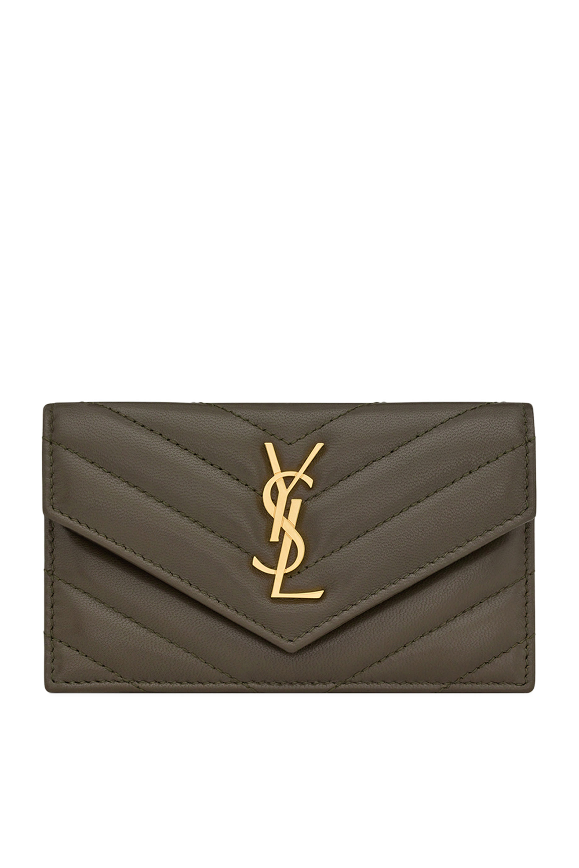 حافظة بطاقات فراجمنتس بغطاء قلاب وشعار الماركة جلد حمل