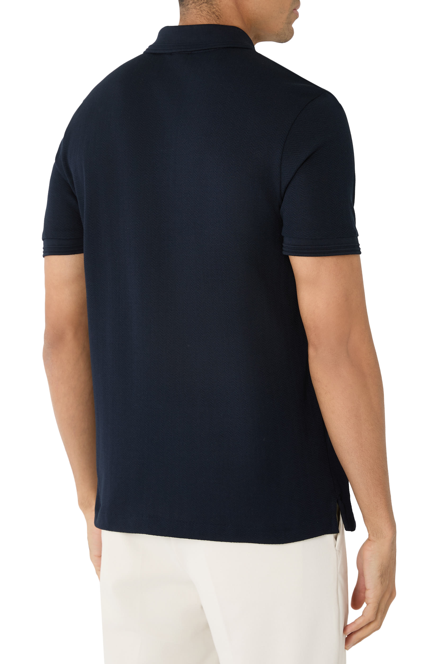 قميص بولو هيرينغبون بقصة منتظمة قطن