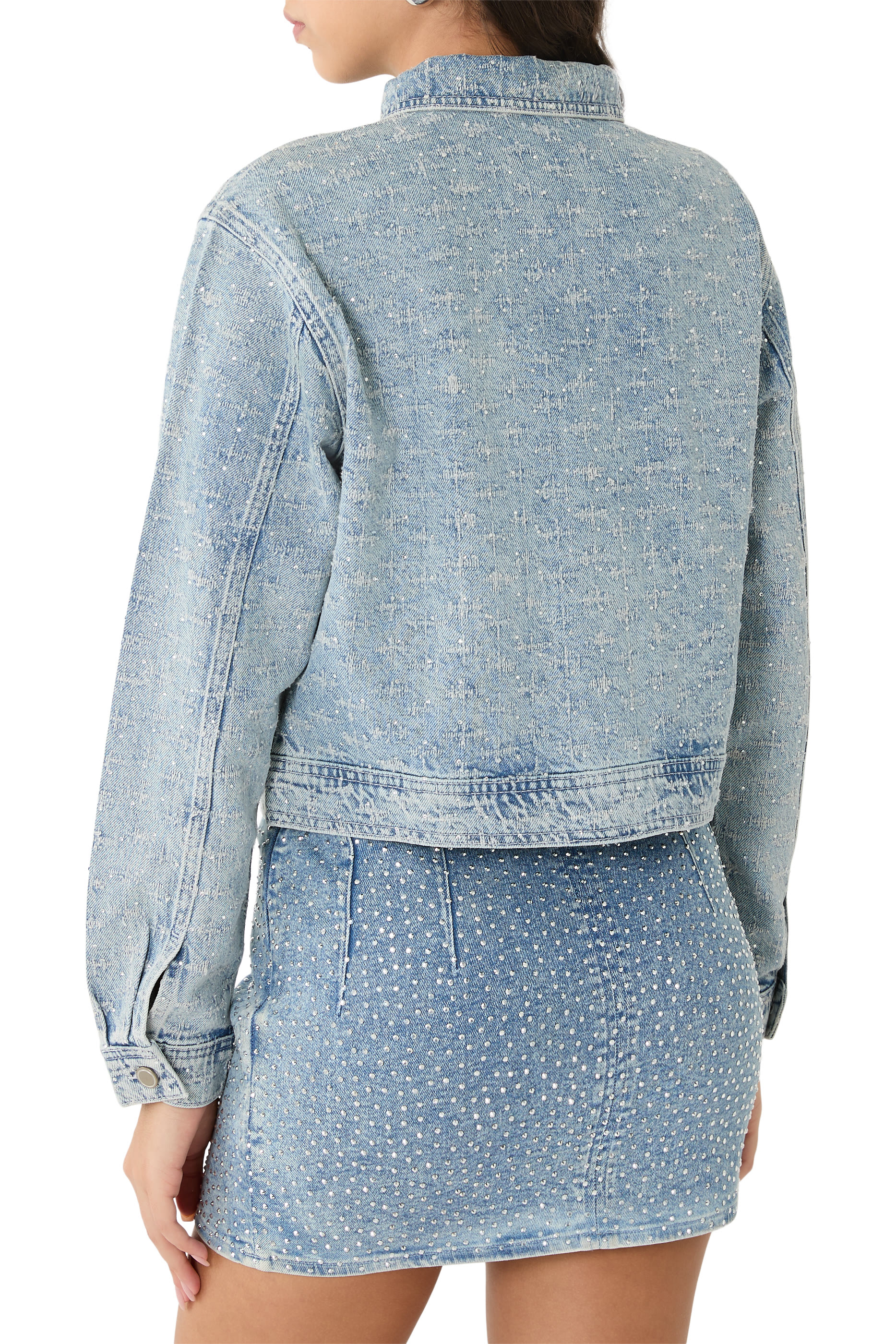 جاكيت دنيم مزين بكريستال