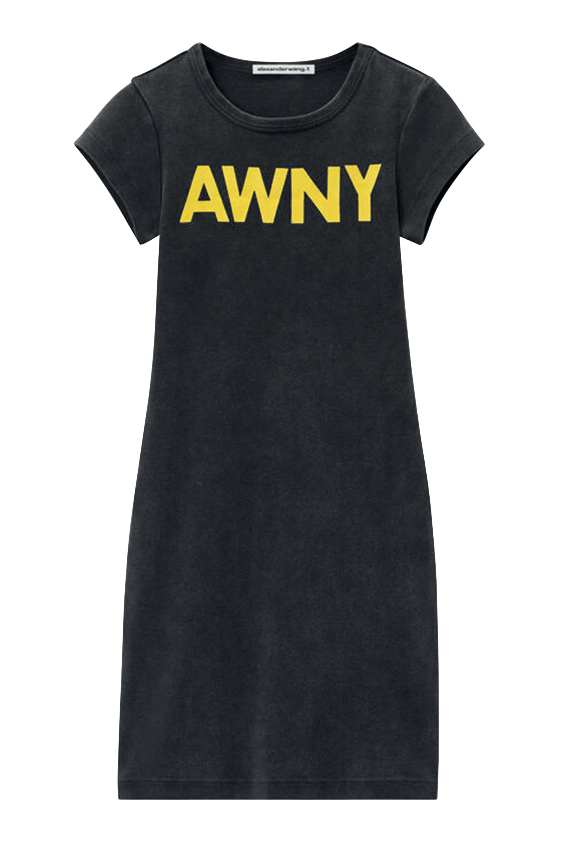 فستان قصير بنقشة شعار الماركة غرافيك