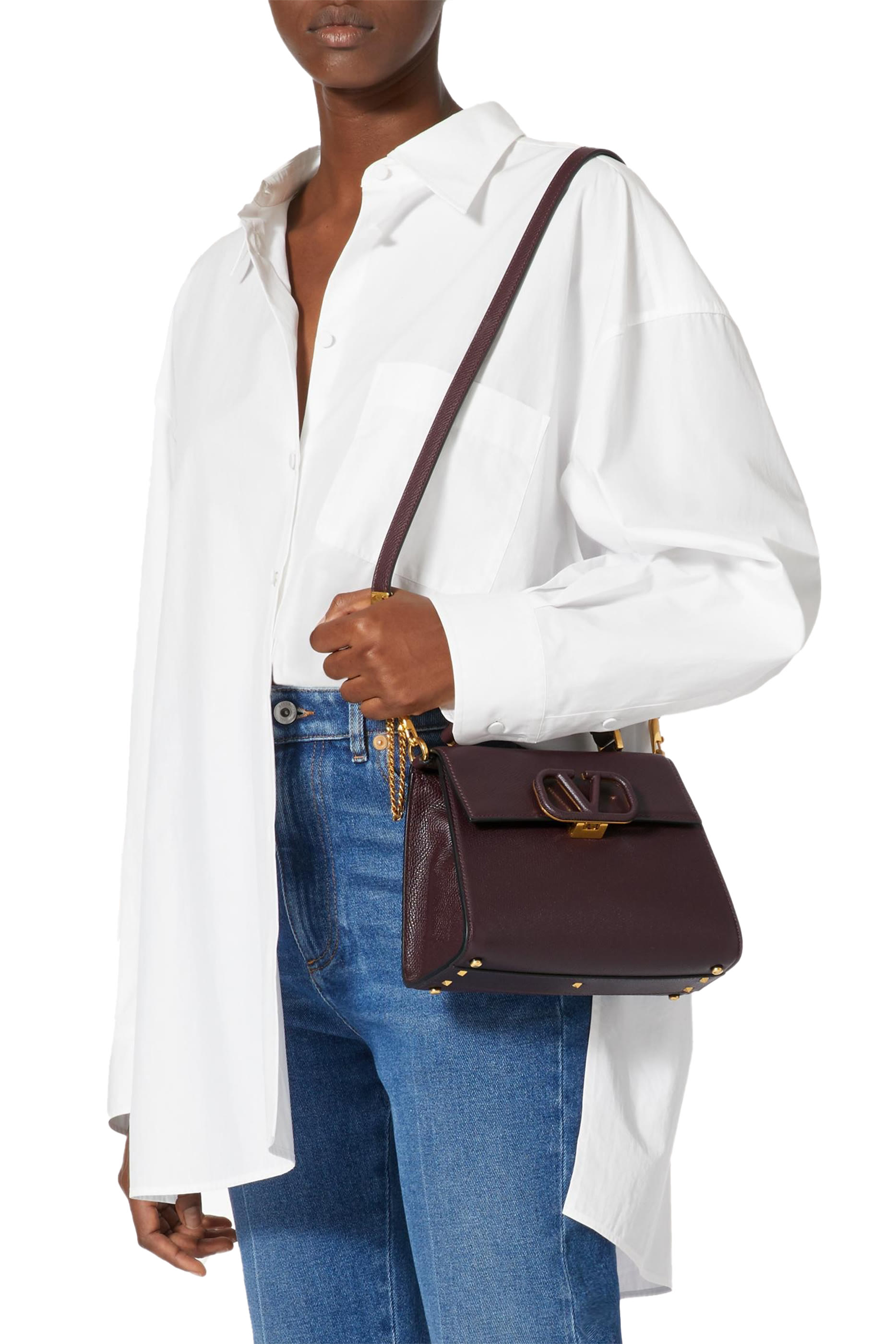 حقيبة فالنتينو غارافاني صغيرة جلد بشعار الماركة