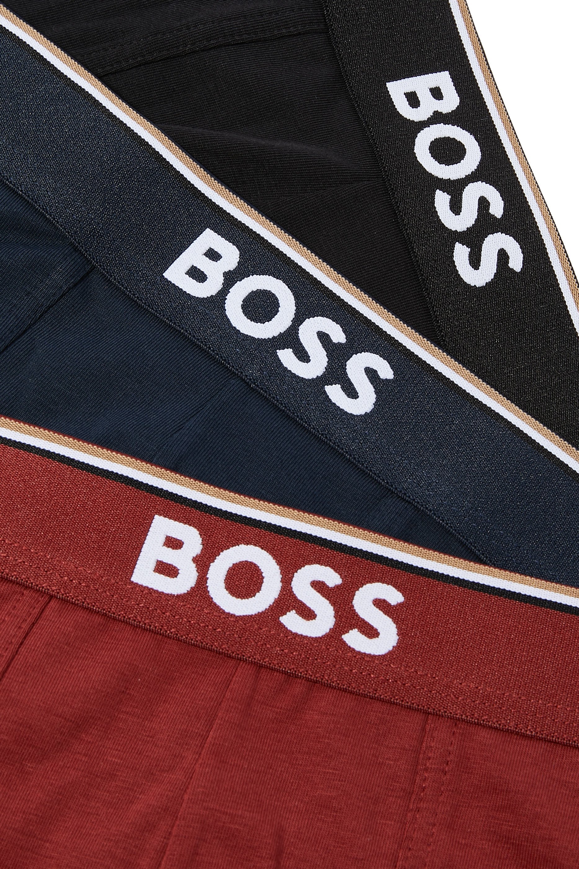 طقم بوكسرات بشعار الماركة عند حزام الخصر، 3 قطع